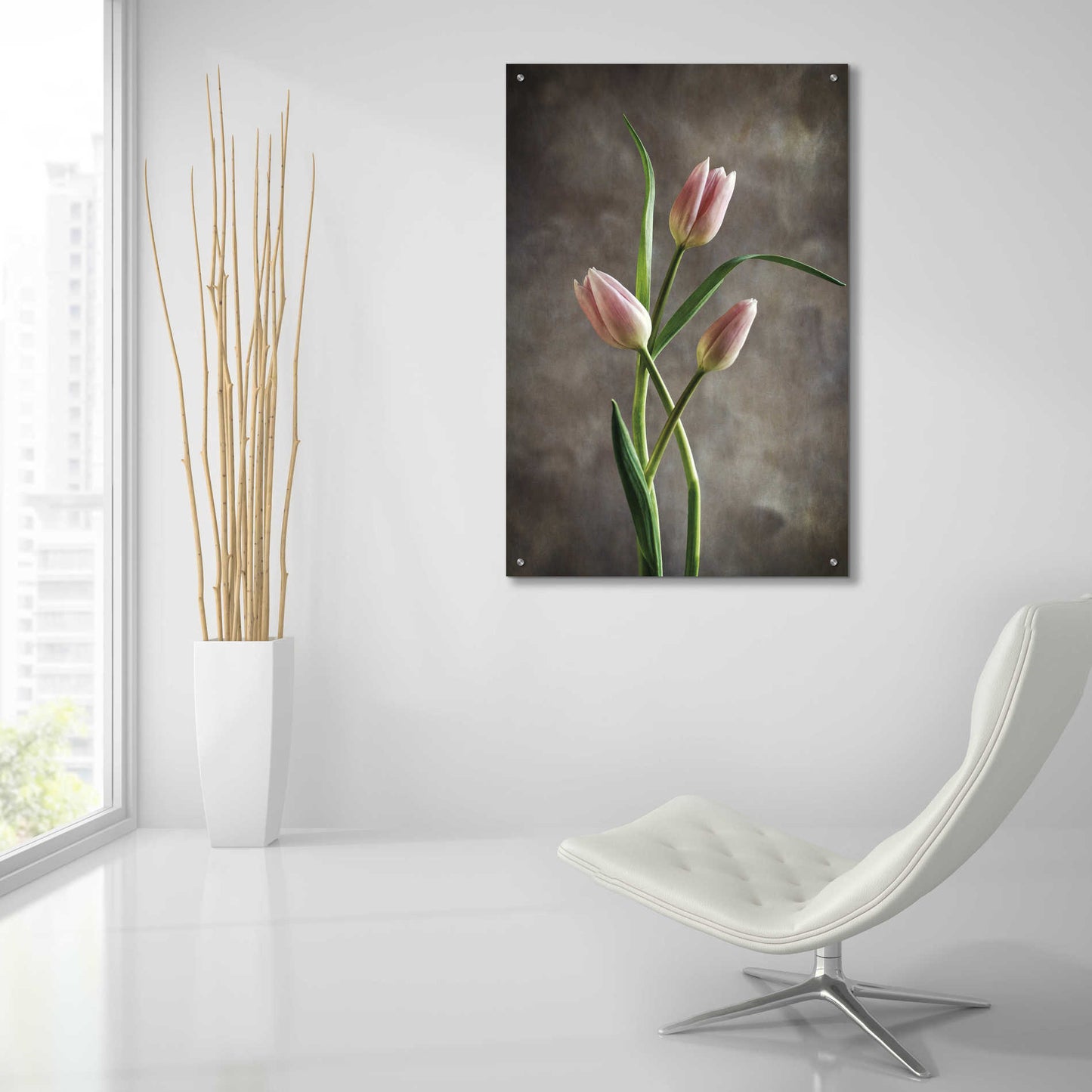 Epic Art 'Spring Tulips VII' by Debra Van Swearingen, Acrylic Glass Wall Art,24x36
