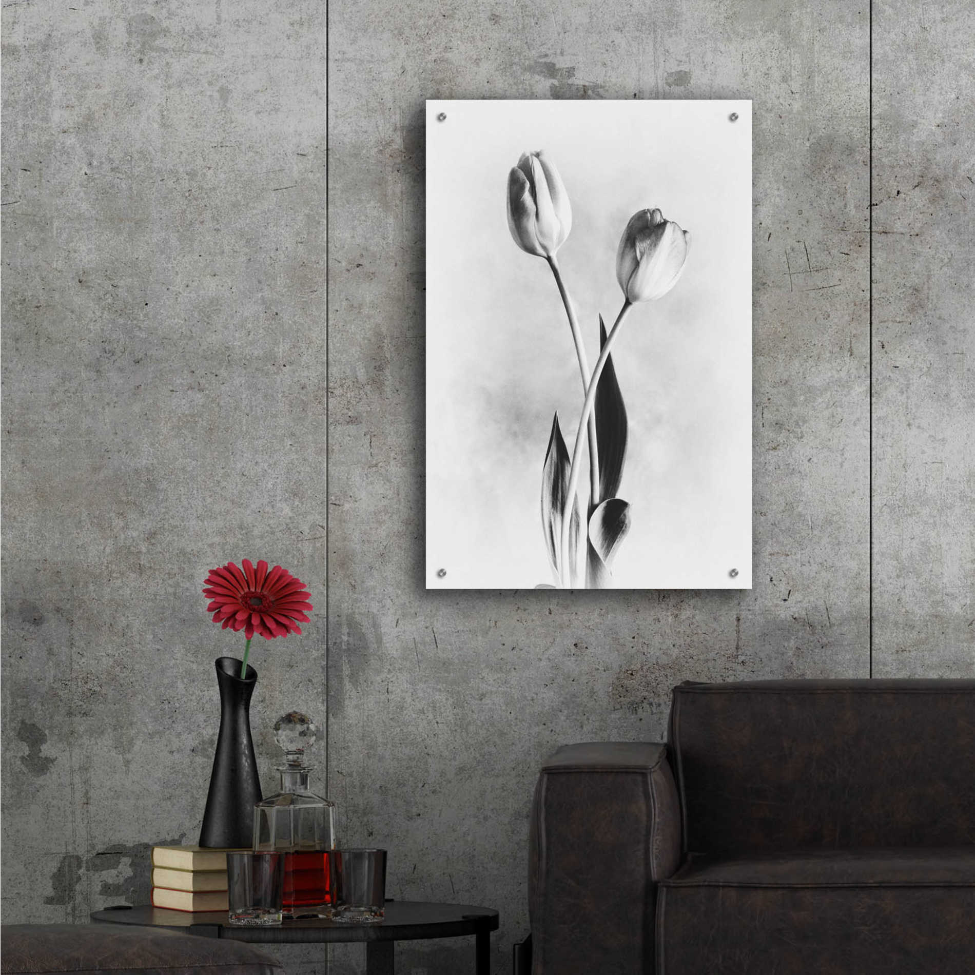 Epic Art 'Soft Tulips IV' by Debra Van Swearingen, Acrylic Glass Wall Art,24x36