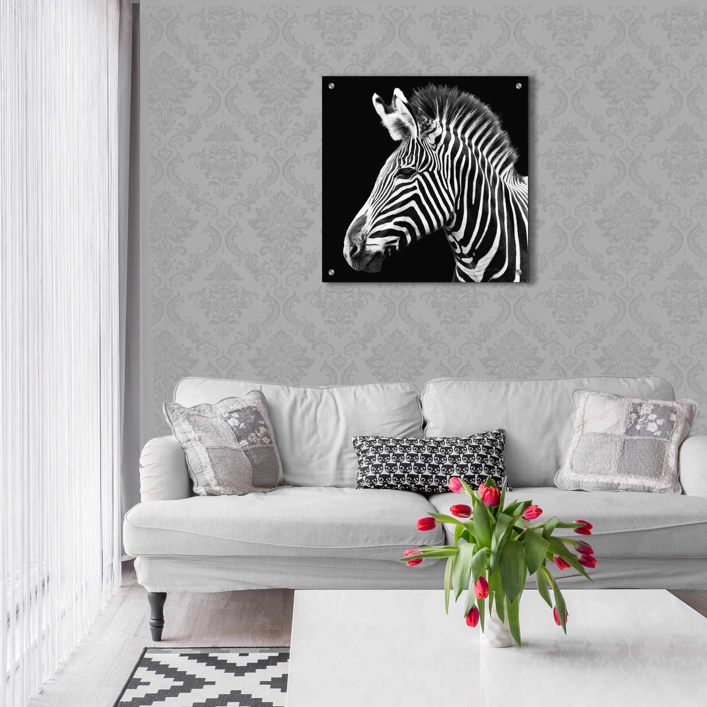 Epic Art 'Zebra VII' by Debra Van Swearingen, Acrylic Glass Wall Art,24x24