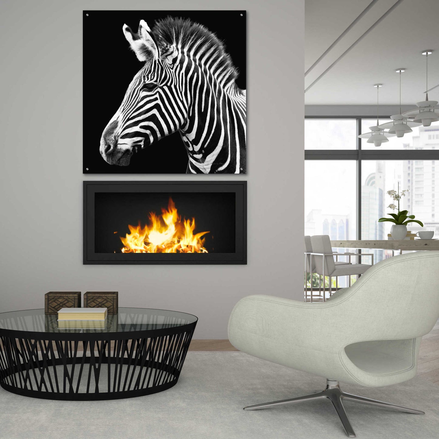 Epic Art 'Zebra VII' by Debra Van Swearingen, Acrylic Glass Wall Art,36x36