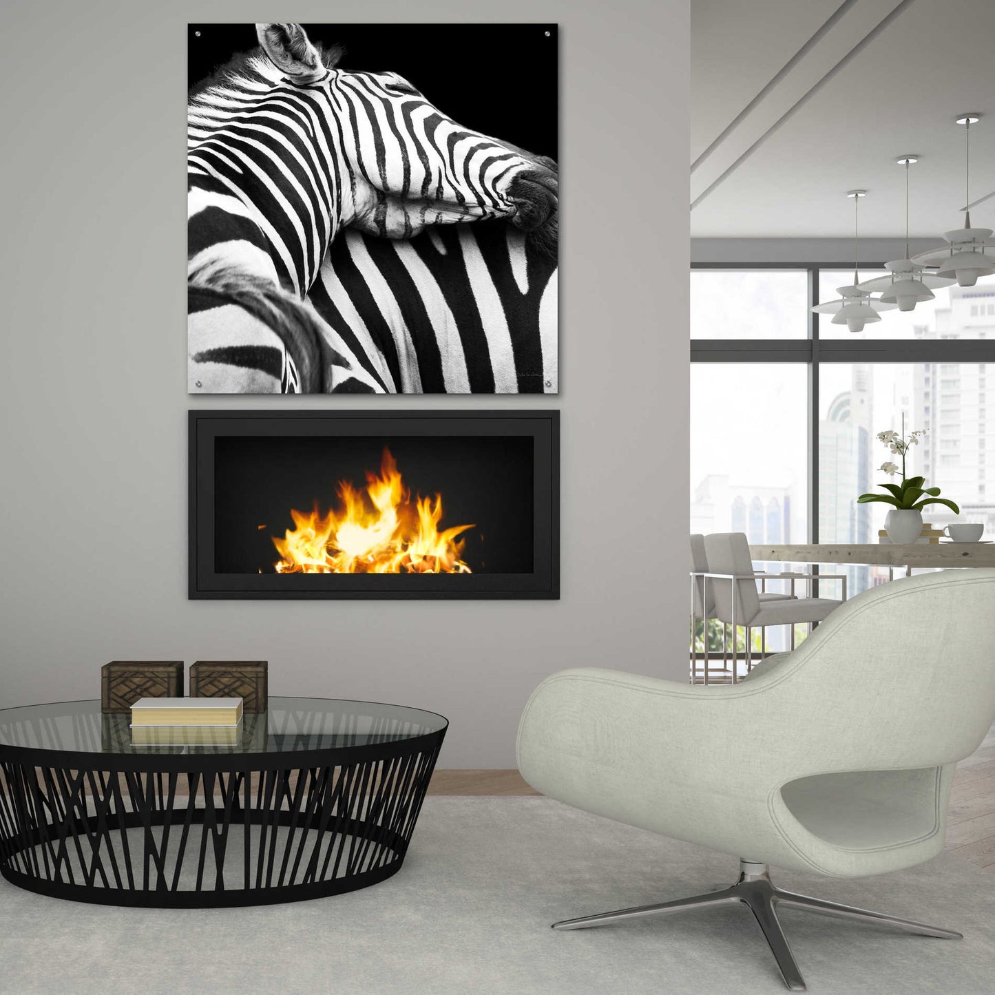 Epic Art 'Zebra VIII' by Debra Van Swearingen, Acrylic Glass Wall Art,36x36