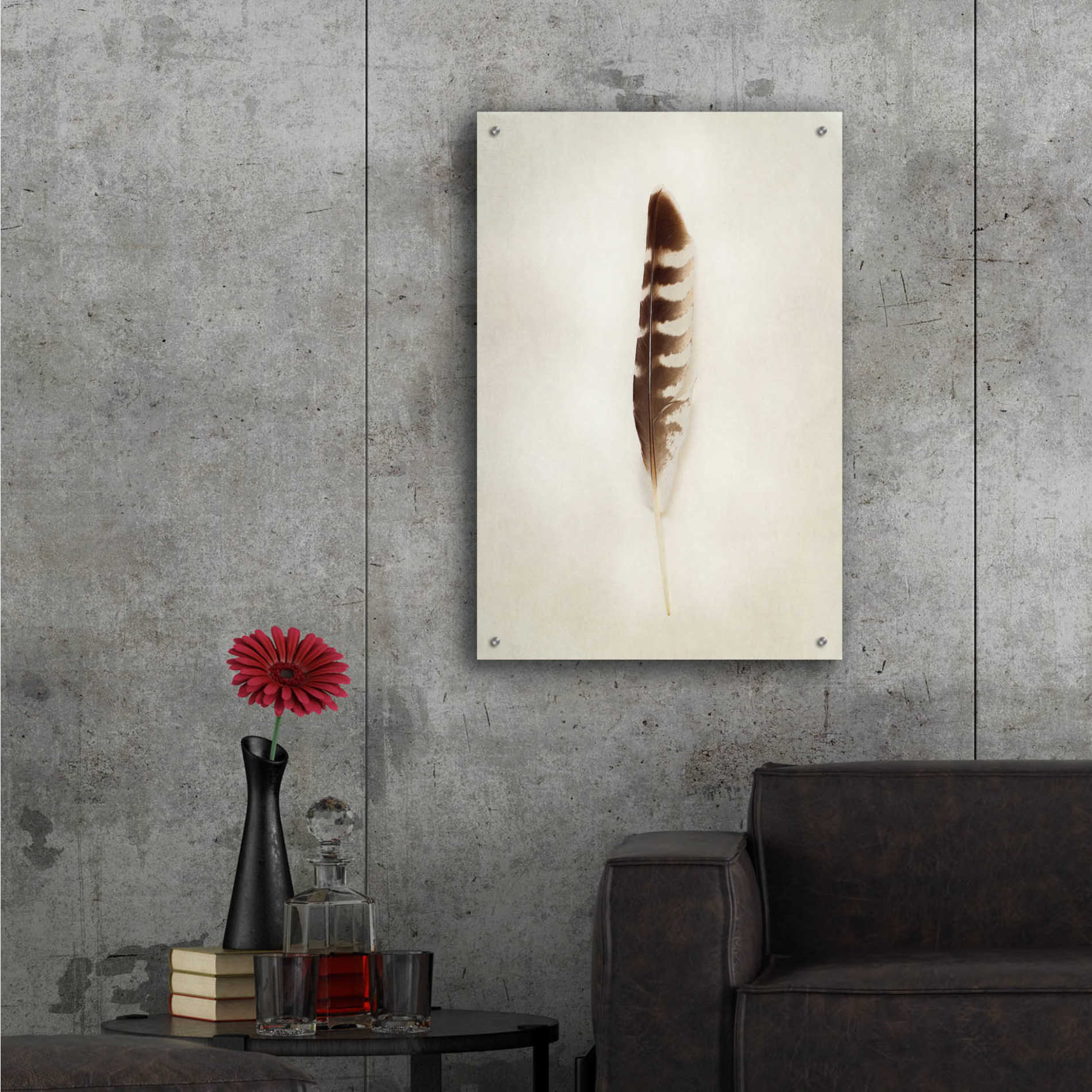 Epic Art 'Feather IV' by Debra Van Swearingen, Acrylic Glass Wall Art,24x36