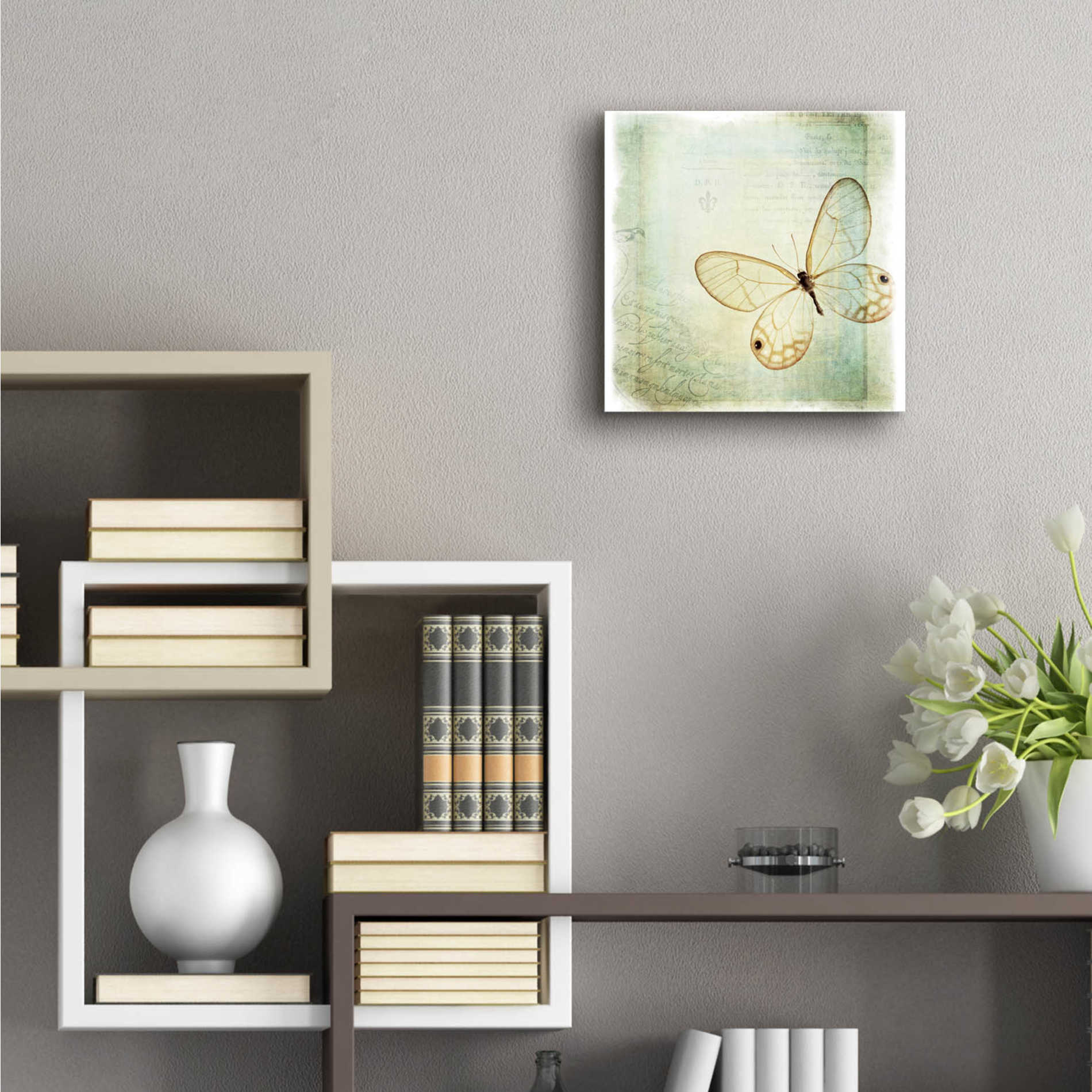 Epic Art 'Floating Butterfly I' by Debra Van Swearingen, Acrylic Glass Wall Art,12x12