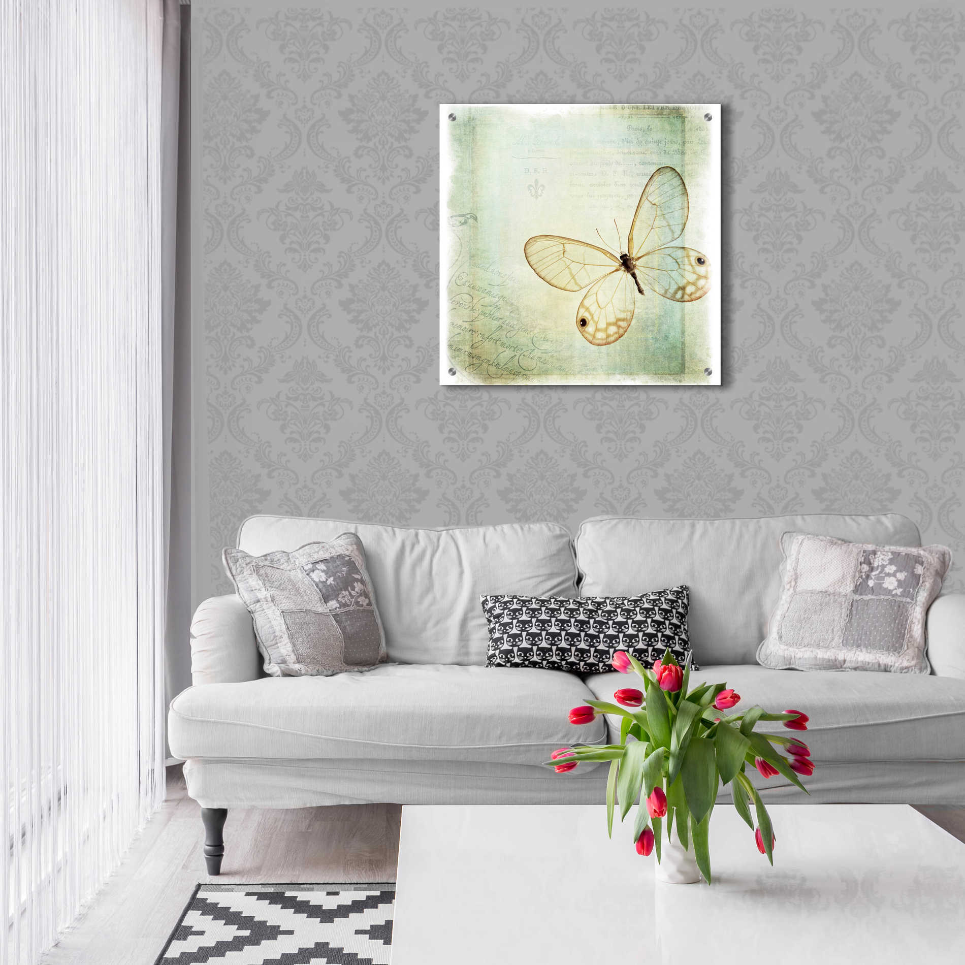 Epic Art 'Floating Butterfly I' by Debra Van Swearingen, Acrylic Glass Wall Art,24x24