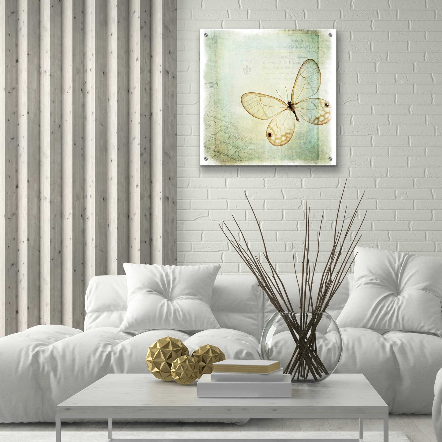 Epic Art 'Floating Butterfly I' by Debra Van Swearingen, Acrylic Glass Wall Art,24x24