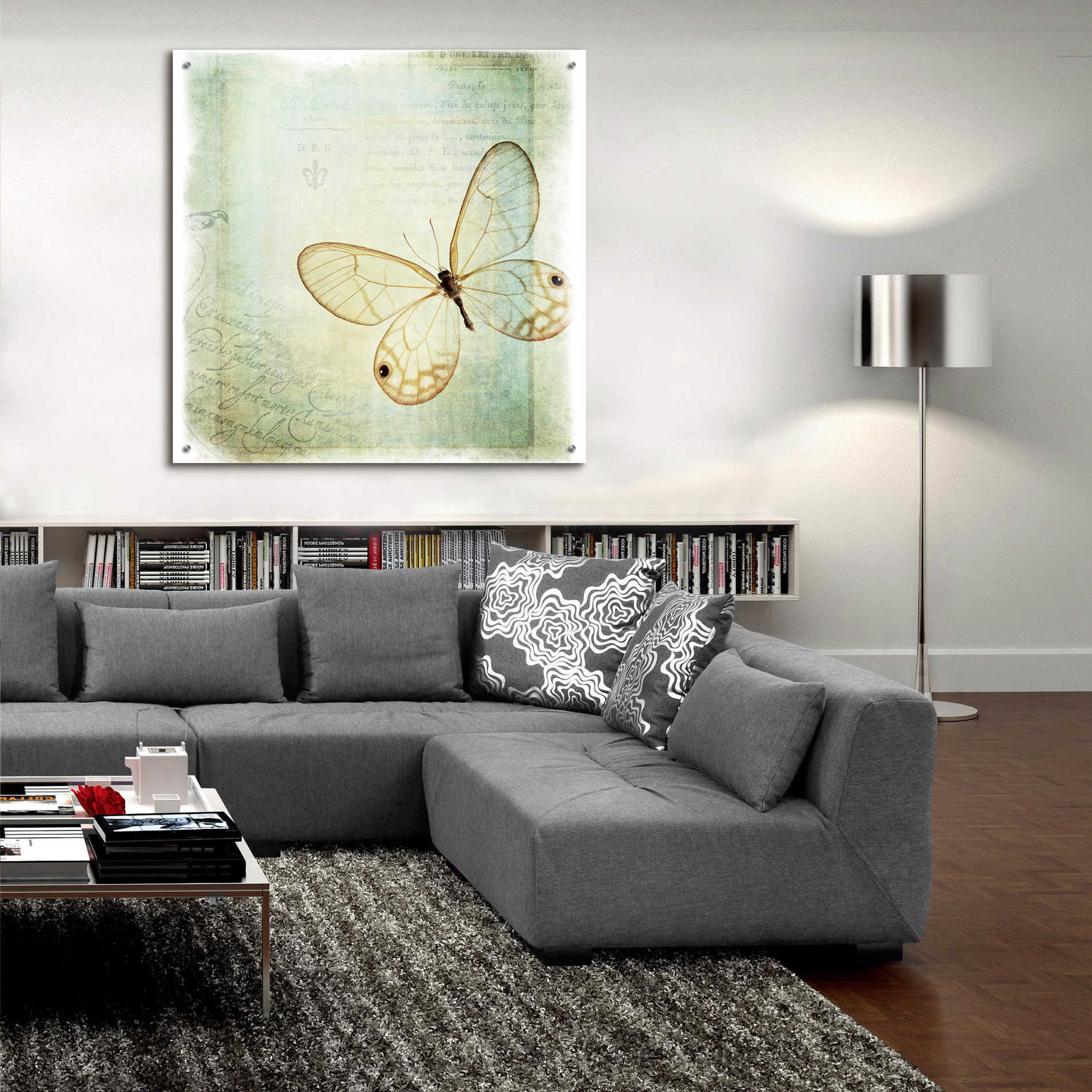 Epic Art 'Floating Butterfly I' by Debra Van Swearingen, Acrylic Glass Wall Art,36x36