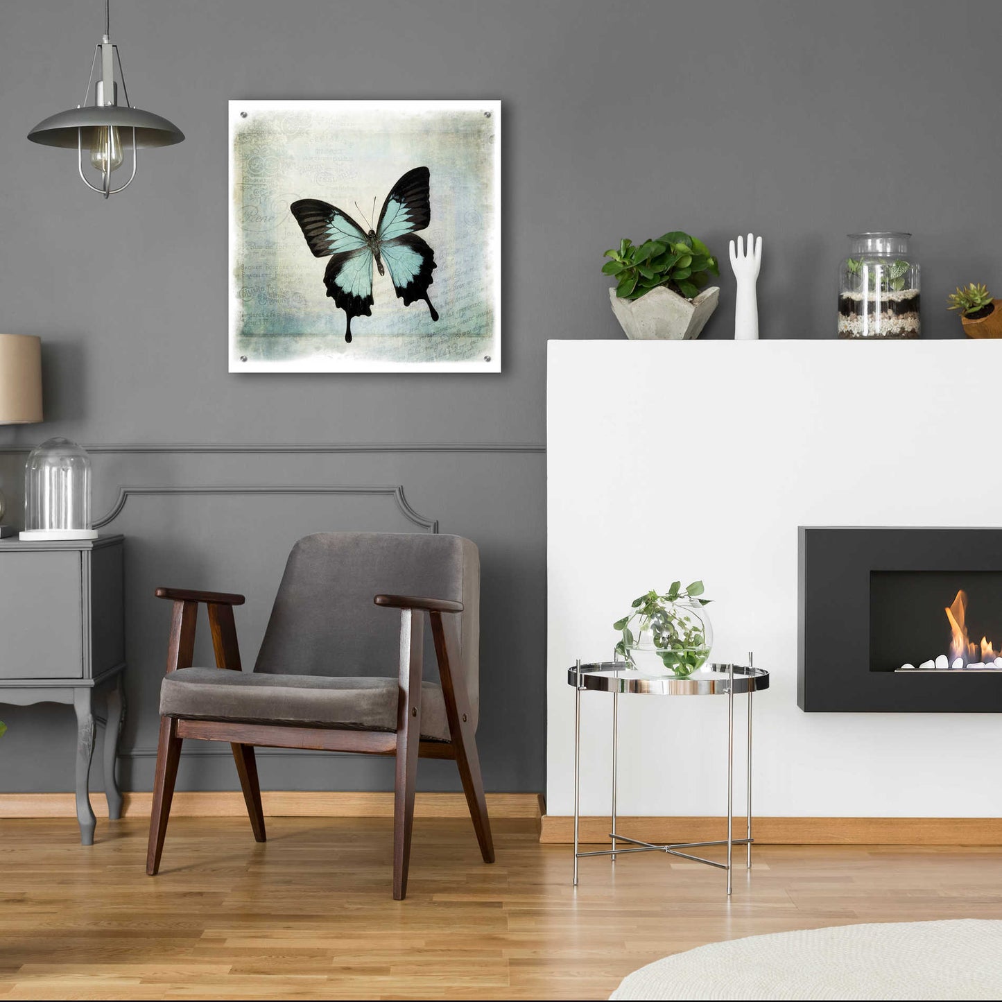 Epic Art 'Floating Butterfly III' by Debra Van Swearingen, Acrylic Glass Wall Art,24x24