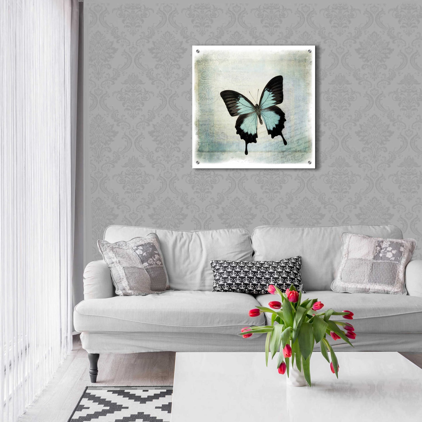 Epic Art 'Floating Butterfly III' by Debra Van Swearingen, Acrylic Glass Wall Art,24x24