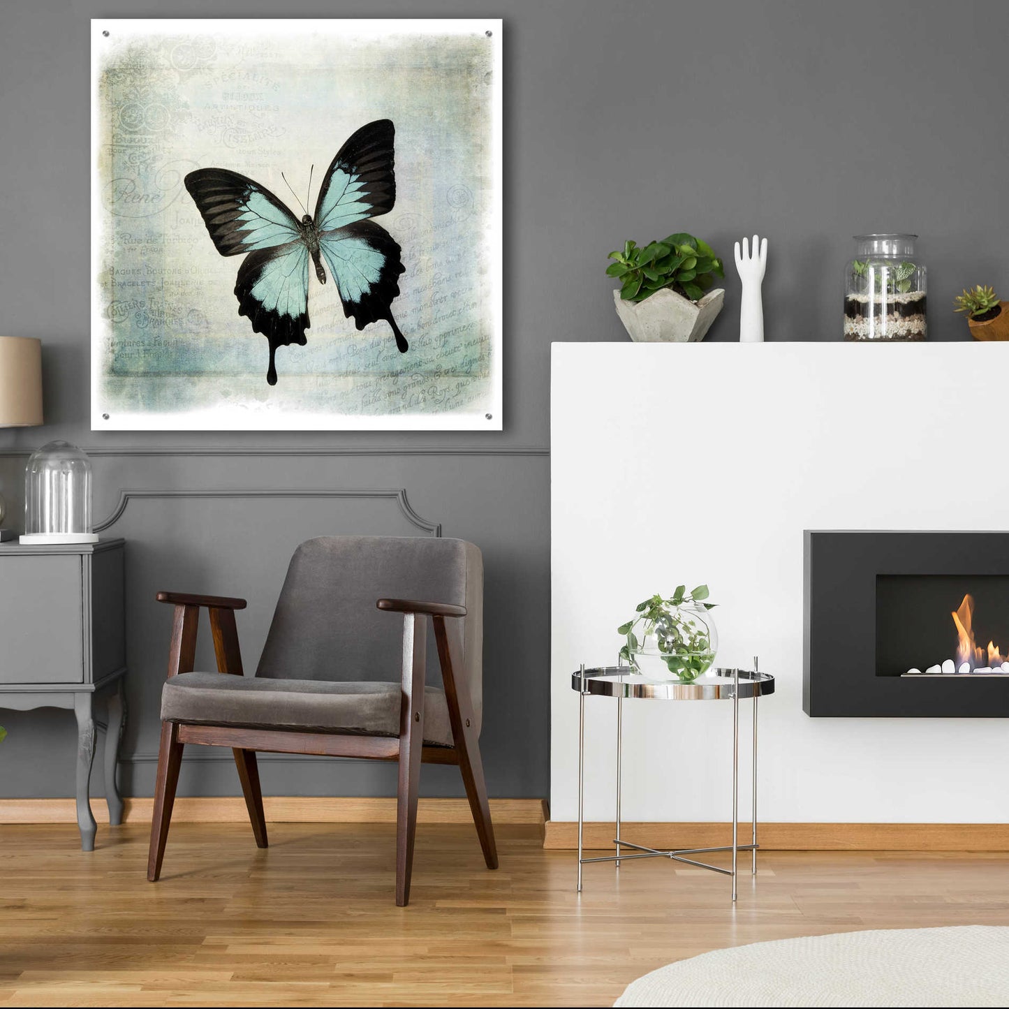 Epic Art 'Floating Butterfly III' by Debra Van Swearingen, Acrylic Glass Wall Art,36x36