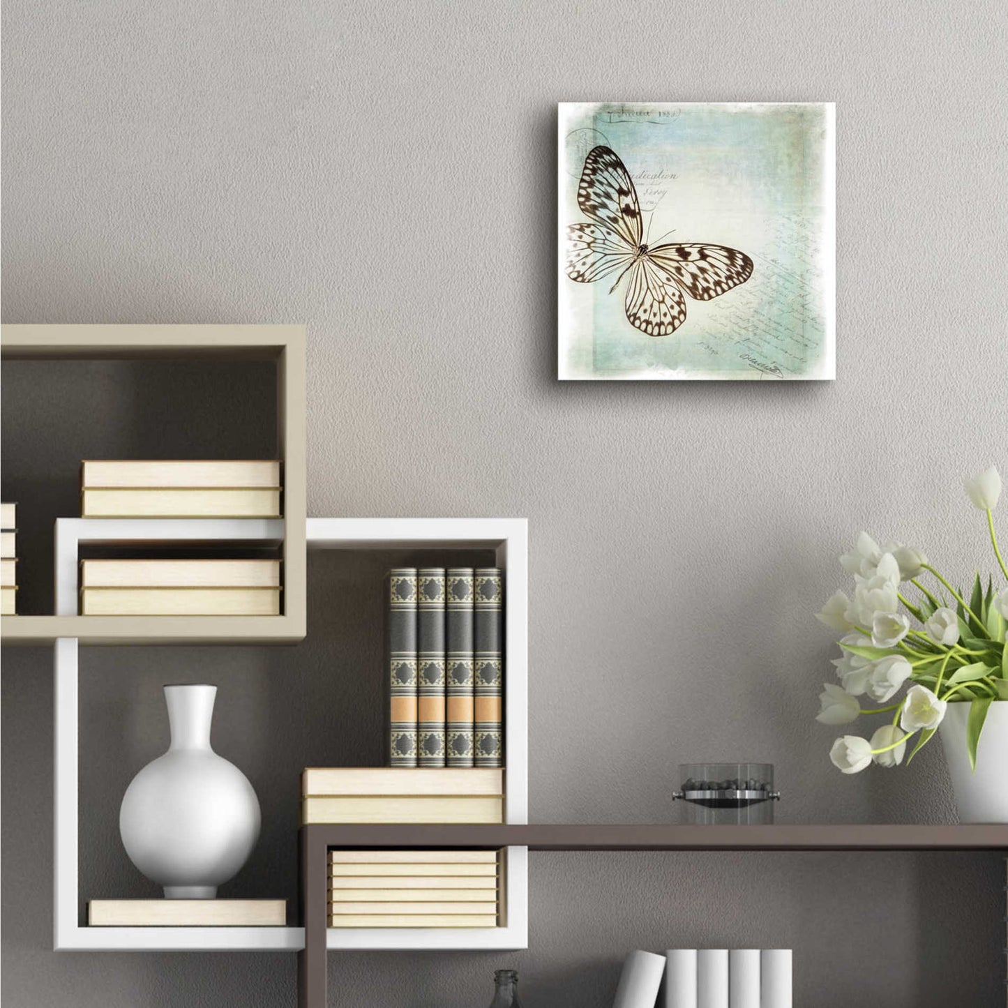Epic Art 'Floating Butterfly IV' by Debra Van Swearingen, Acrylic Glass Wall Art,12x12