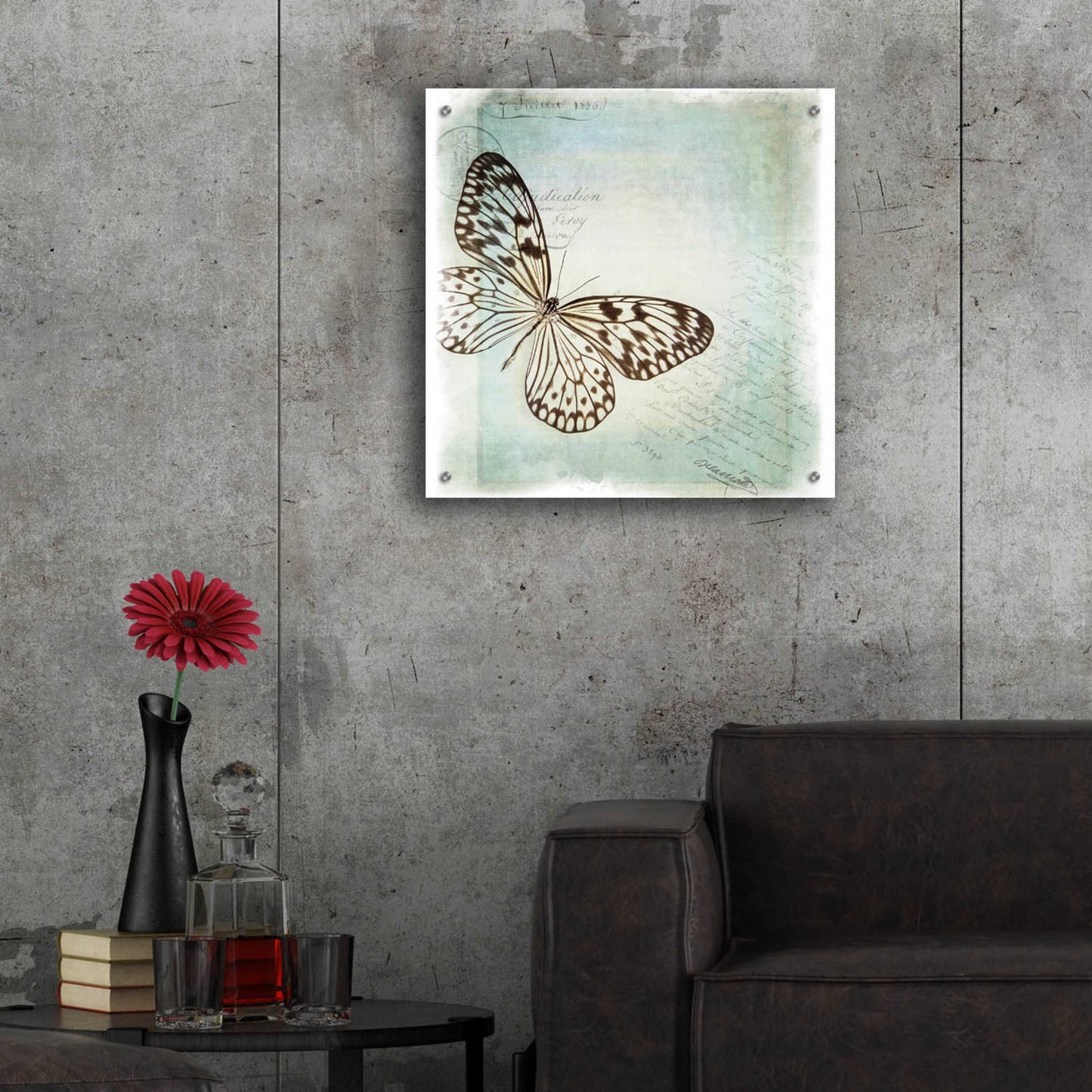 Epic Art 'Floating Butterfly IV' by Debra Van Swearingen, Acrylic Glass Wall Art,24x24