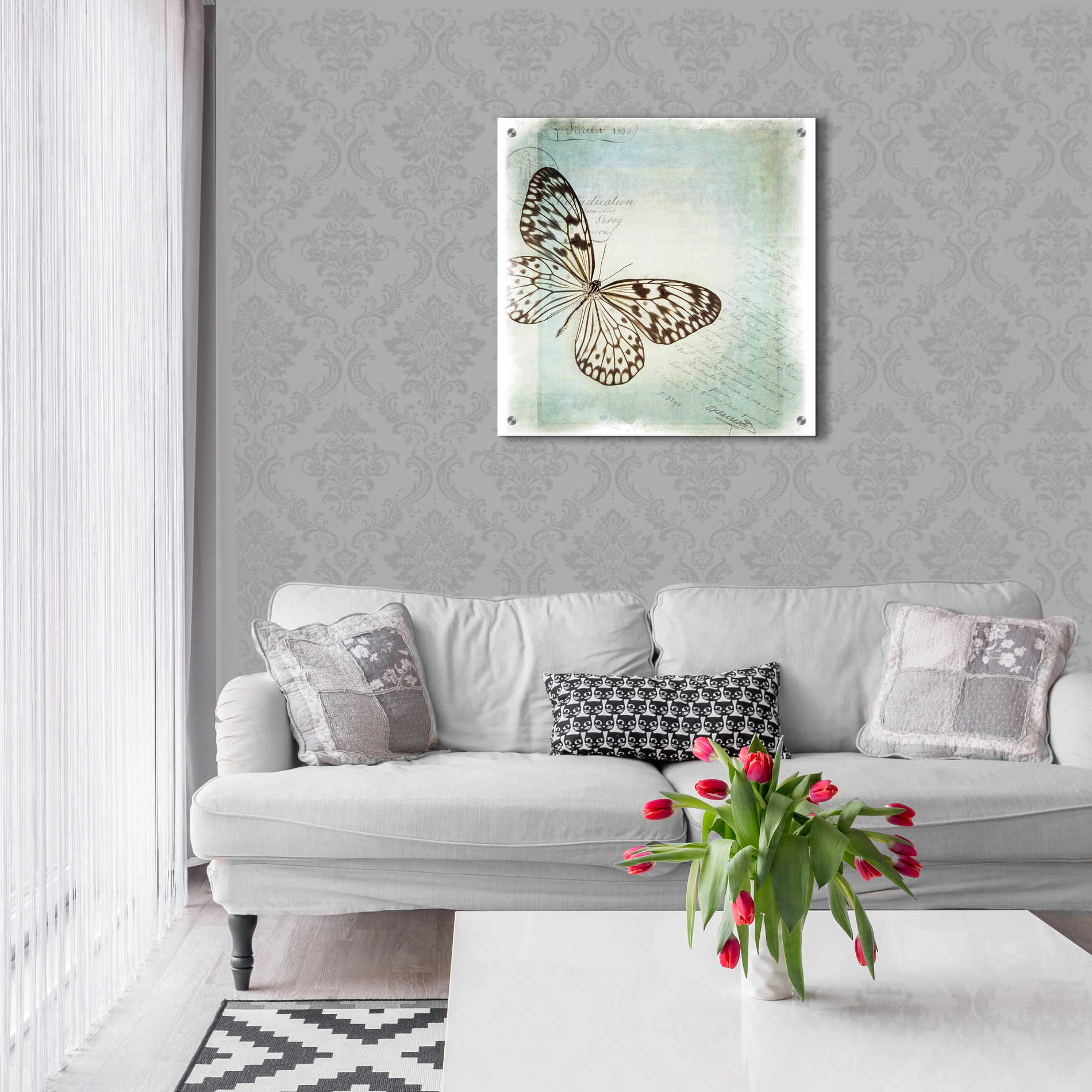 Epic Art 'Floating Butterfly IV' by Debra Van Swearingen, Acrylic Glass Wall Art,24x24