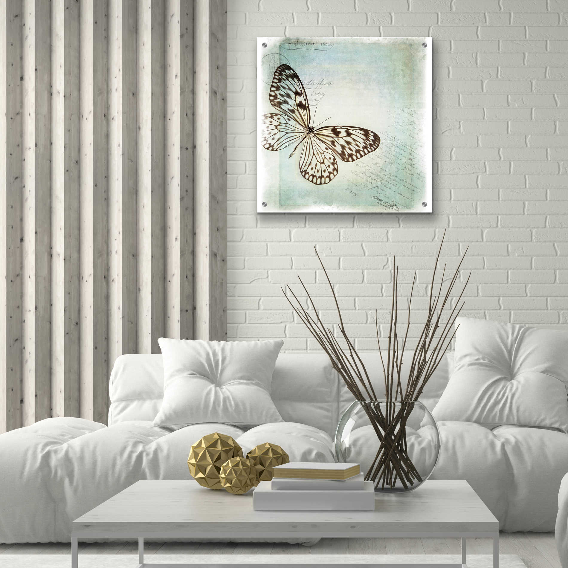 Epic Art 'Floating Butterfly IV' by Debra Van Swearingen, Acrylic Glass Wall Art,24x24