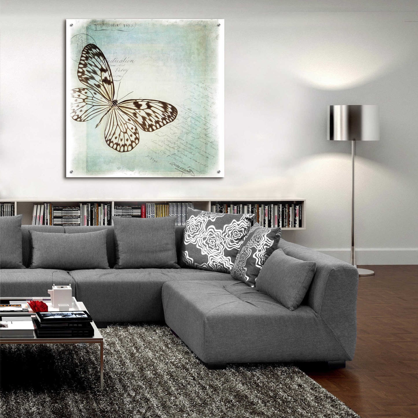 Epic Art 'Floating Butterfly IV' by Debra Van Swearingen, Acrylic Glass Wall Art,36x36