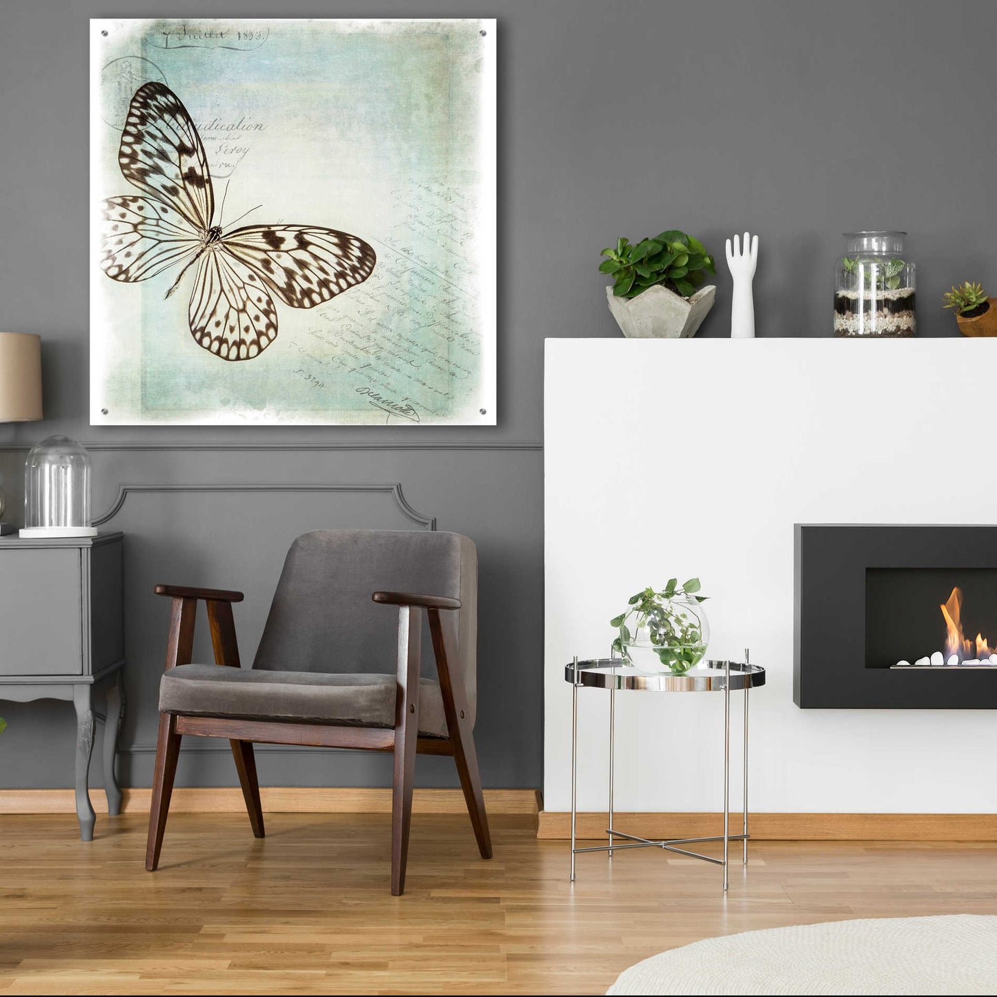 Epic Art 'Floating Butterfly IV' by Debra Van Swearingen, Acrylic Glass Wall Art,36x36