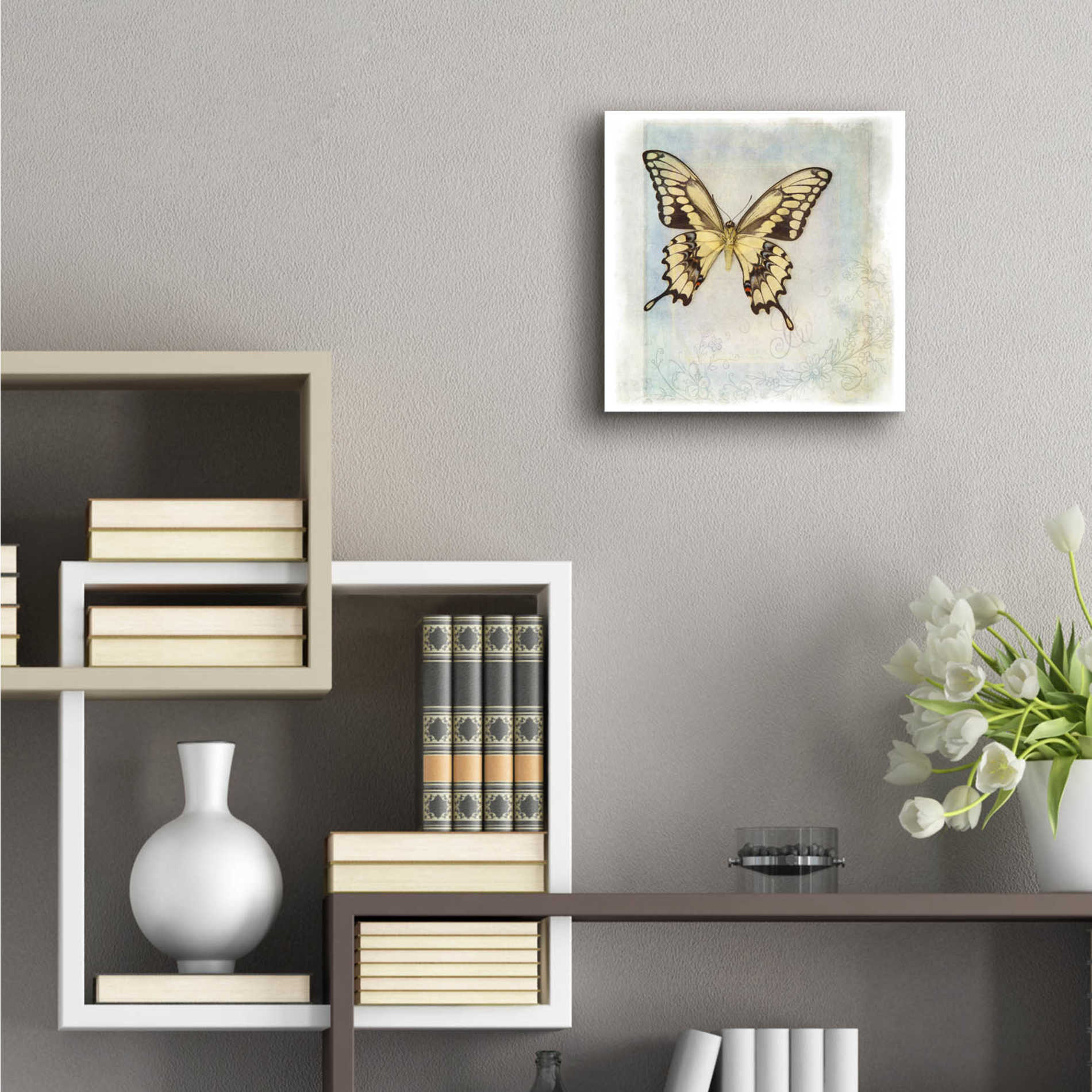 Epic Art 'Floating Butterfly V' by Debra Van Swearingen, Acrylic Glass Wall Art,12x12