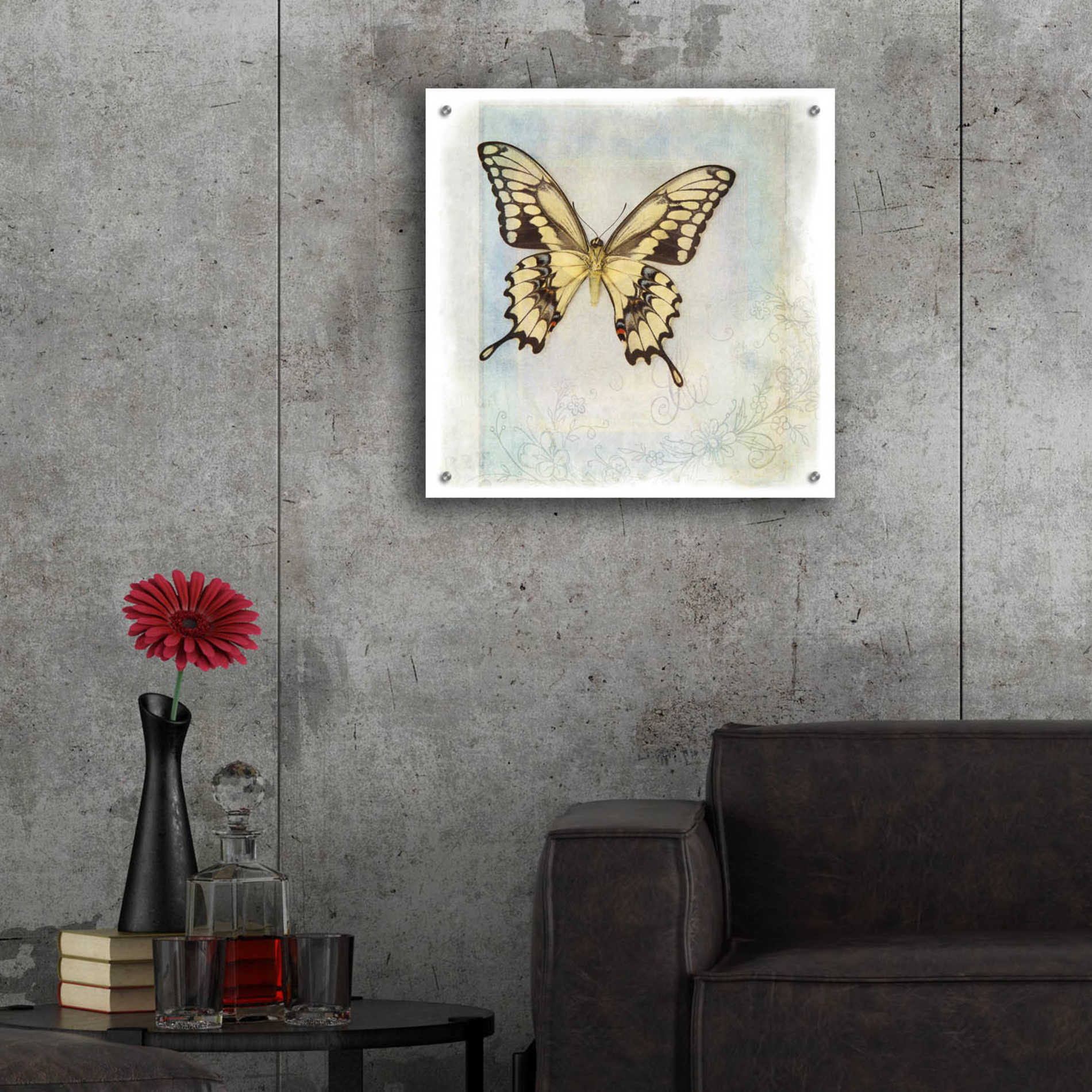 Epic Art 'Floating Butterfly V' by Debra Van Swearingen, Acrylic Glass Wall Art,24x24