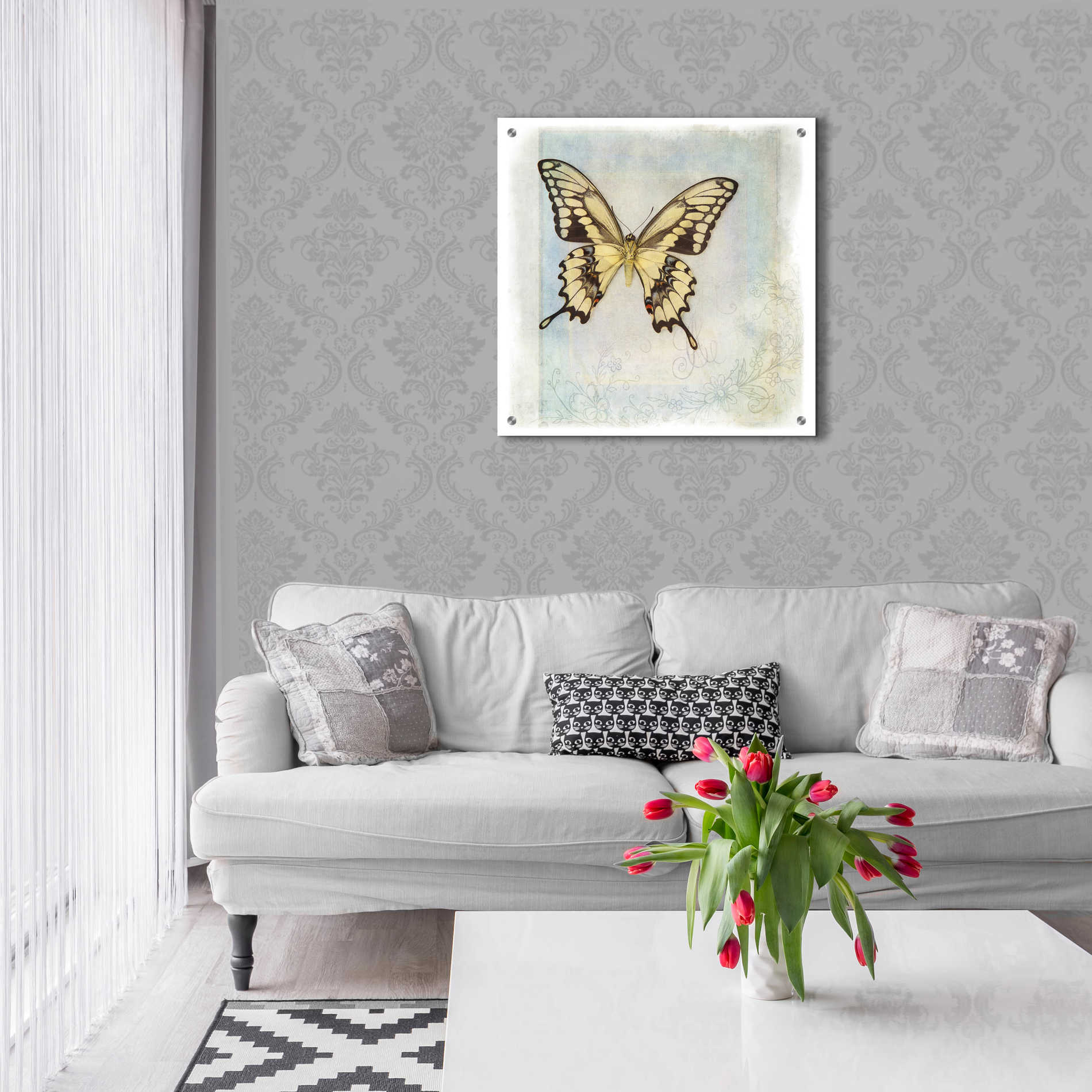 Epic Art 'Floating Butterfly V' by Debra Van Swearingen, Acrylic Glass Wall Art,24x24