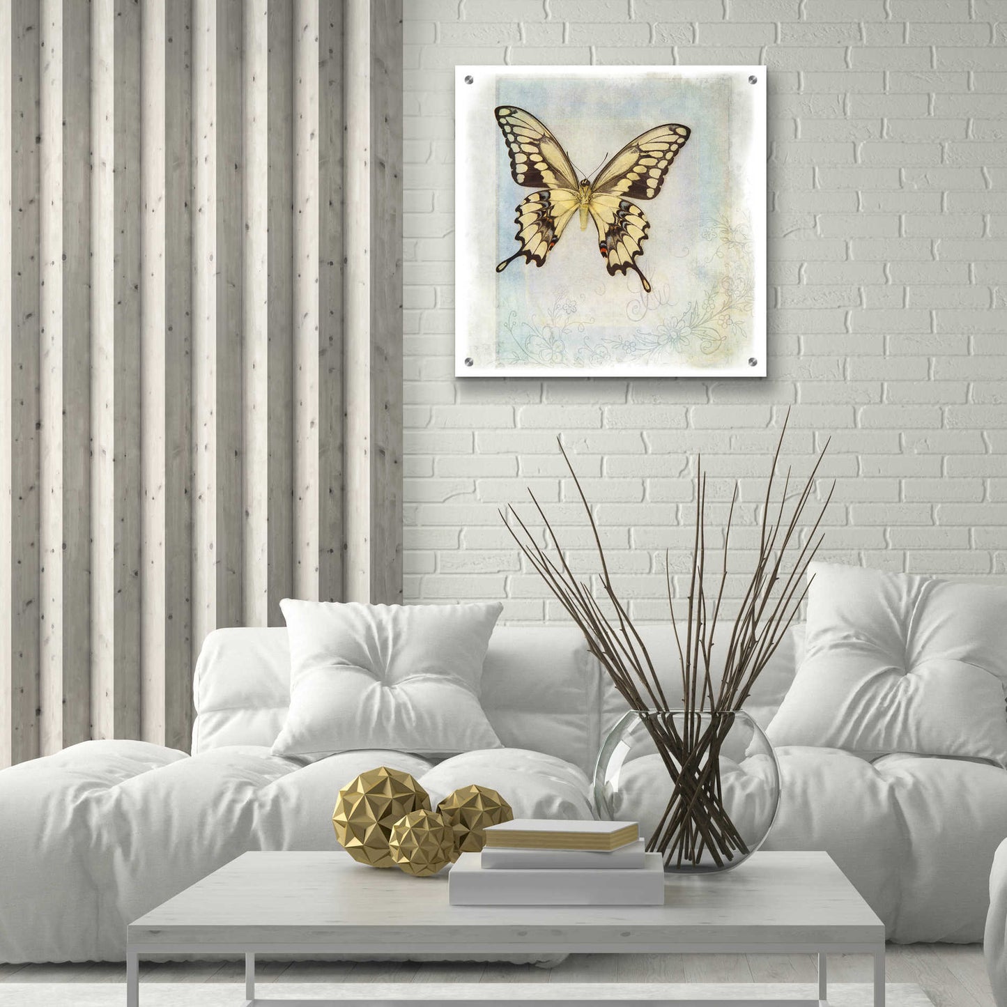 Epic Art 'Floating Butterfly V' by Debra Van Swearingen, Acrylic Glass Wall Art,24x24