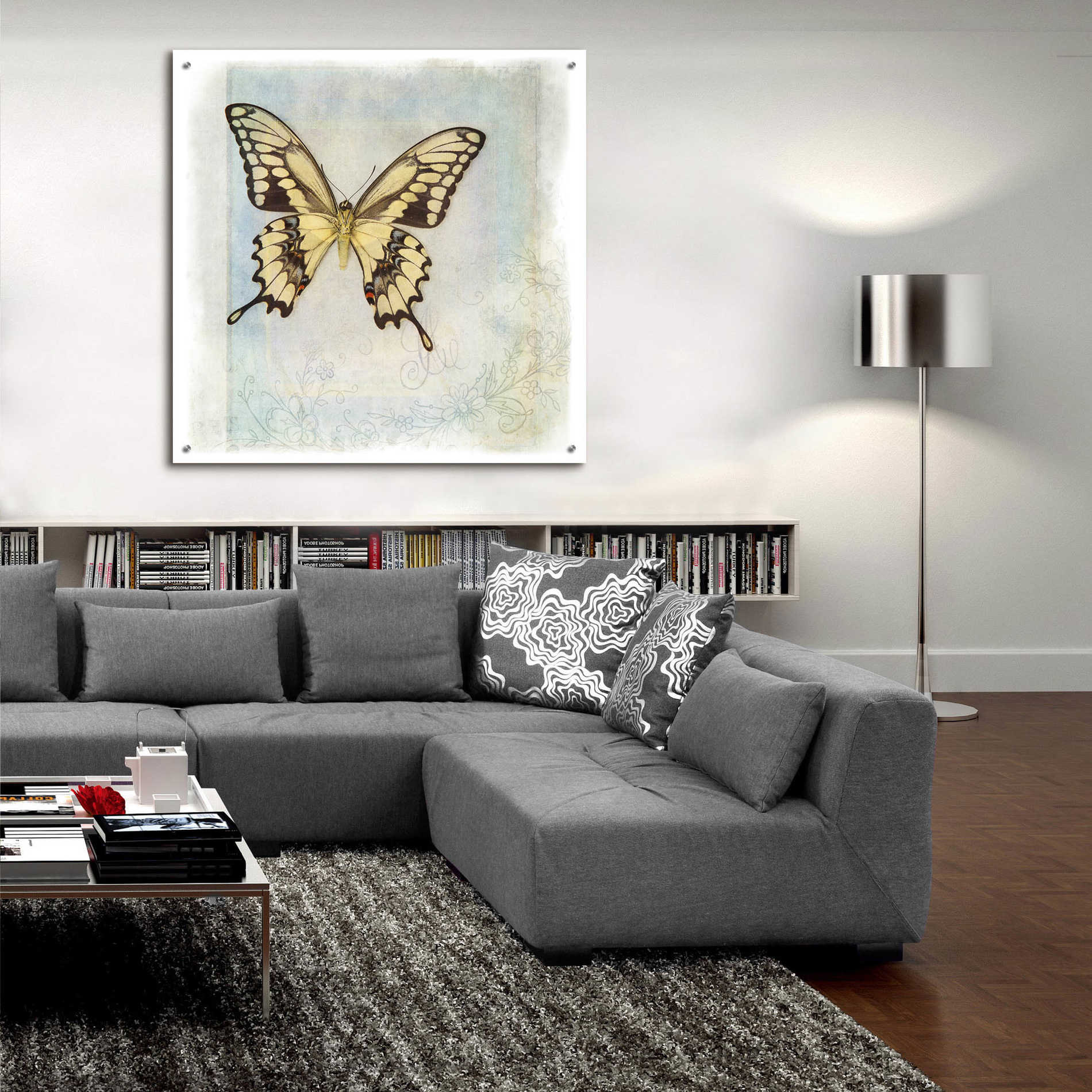 Epic Art 'Floating Butterfly V' by Debra Van Swearingen, Acrylic Glass Wall Art,36x36