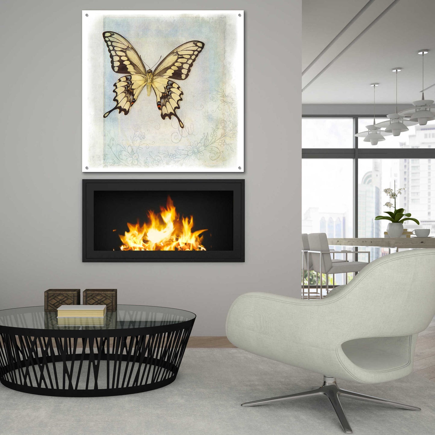 Epic Art 'Floating Butterfly V' by Debra Van Swearingen, Acrylic Glass Wall Art,36x36