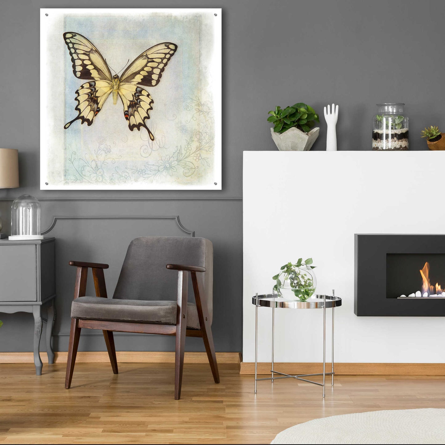 Epic Art 'Floating Butterfly V' by Debra Van Swearingen, Acrylic Glass Wall Art,36x36