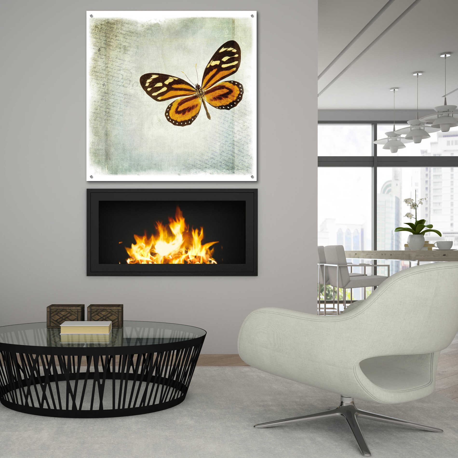 Epic Art 'Floating Butterfly VI' by Debra Van Swearingen, Acrylic Glass Wall Art,36x36