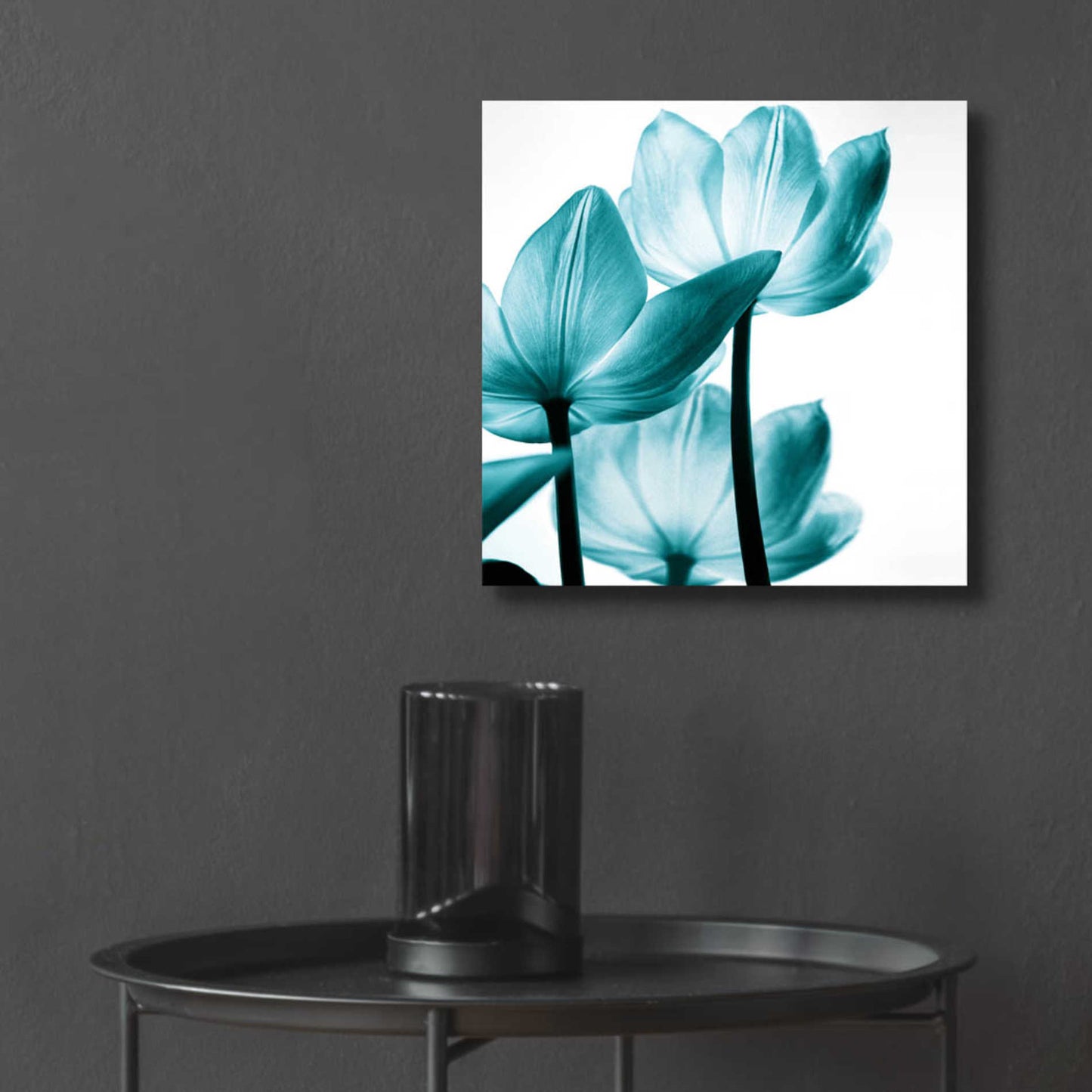 Epic Art 'Translucent Tulips III Teal' by Debra Van Swearingen, Acrylic Glass Wall Art,12x12