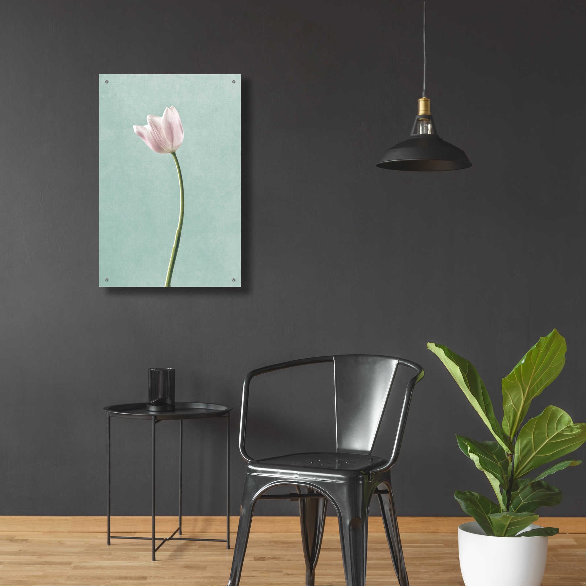 Epic Art 'Light Tulips I Harbor Gray' by Debra Van Swearingen, Acrylic Glass Wall Art,24x36