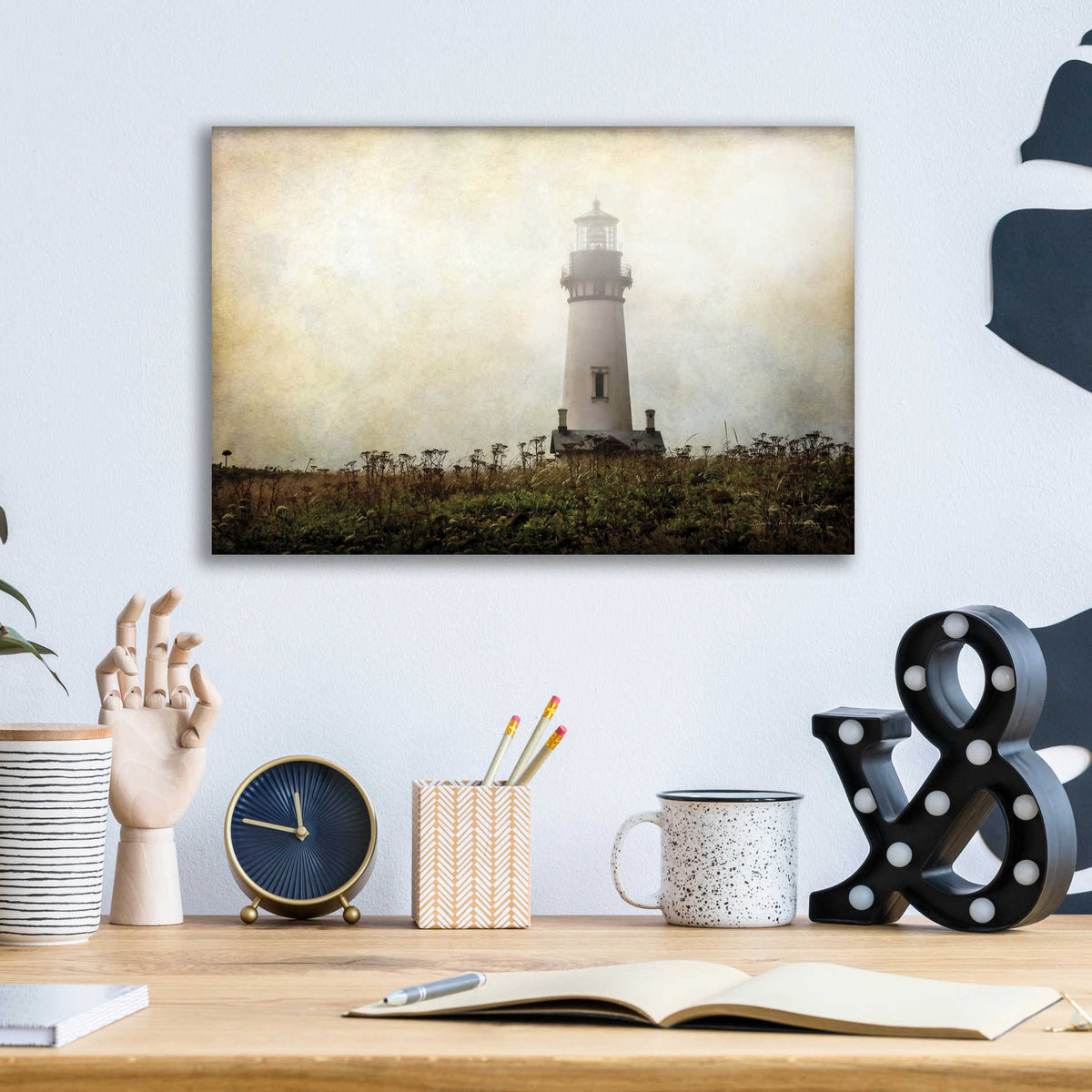 Epic Art 'Lonely Lighthouse II' by Debra Van Swearingen, Acrylic Glass Wall Art,16x12