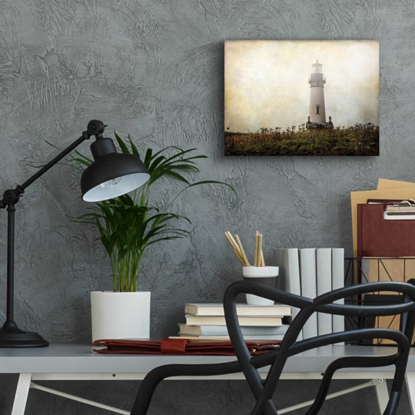 Epic Art 'Lonely Lighthouse II' by Debra Van Swearingen, Acrylic Glass Wall Art,16x12