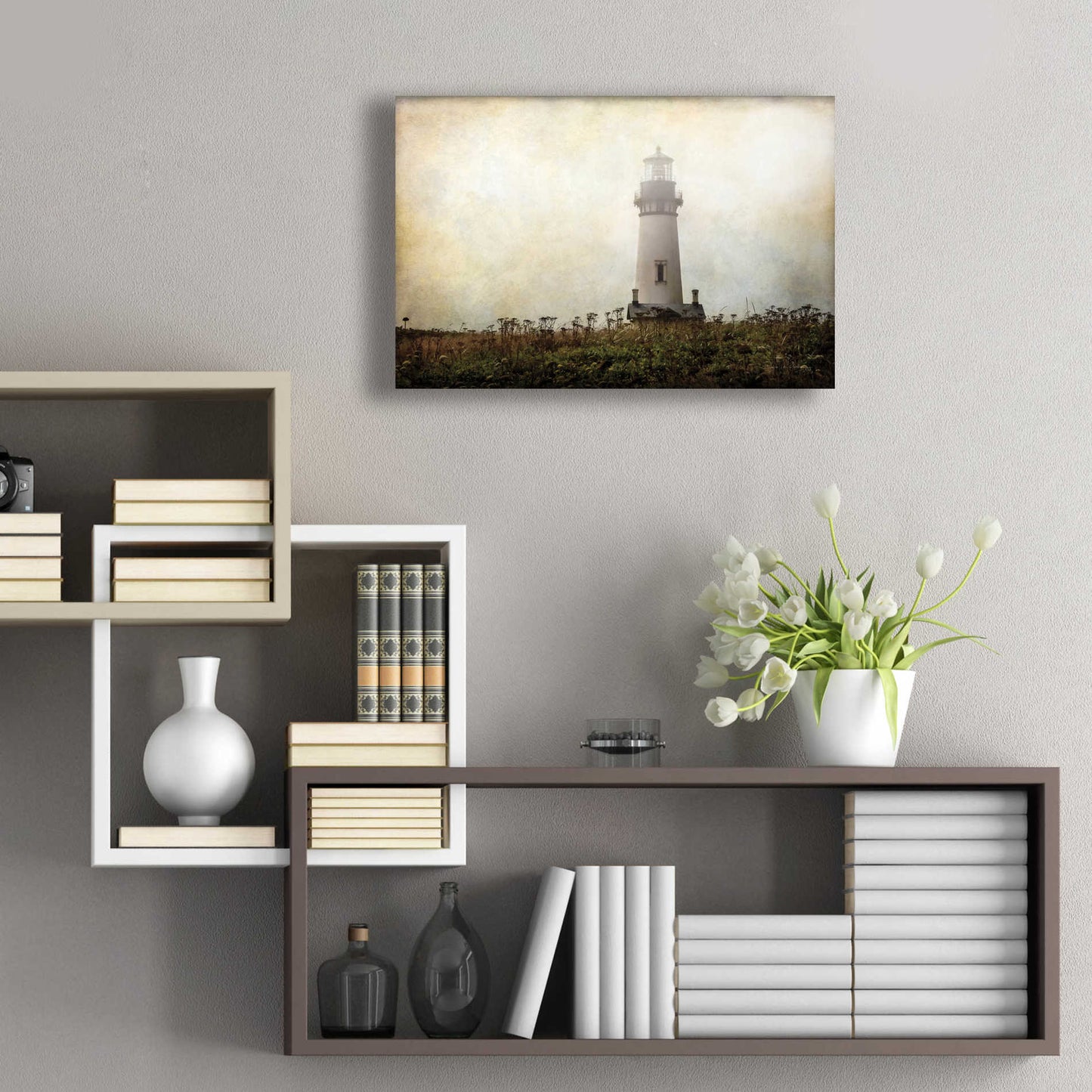 Epic Art 'Lonely Lighthouse II' by Debra Van Swearingen, Acrylic Glass Wall Art,24x16