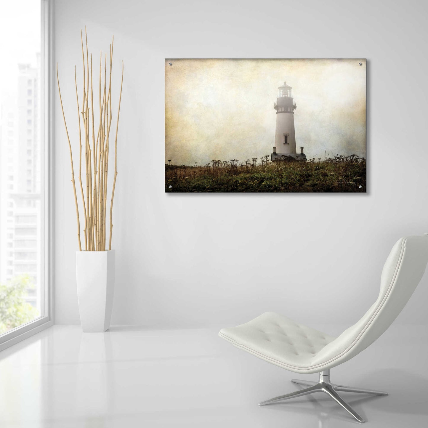 Epic Art 'Lonely Lighthouse II' by Debra Van Swearingen, Acrylic Glass Wall Art,36x24