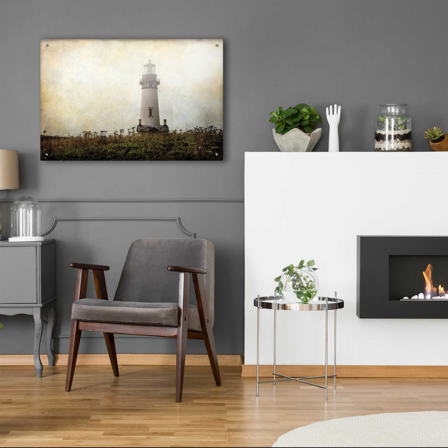 Epic Art 'Lonely Lighthouse II' by Debra Van Swearingen, Acrylic Glass Wall Art,36x24