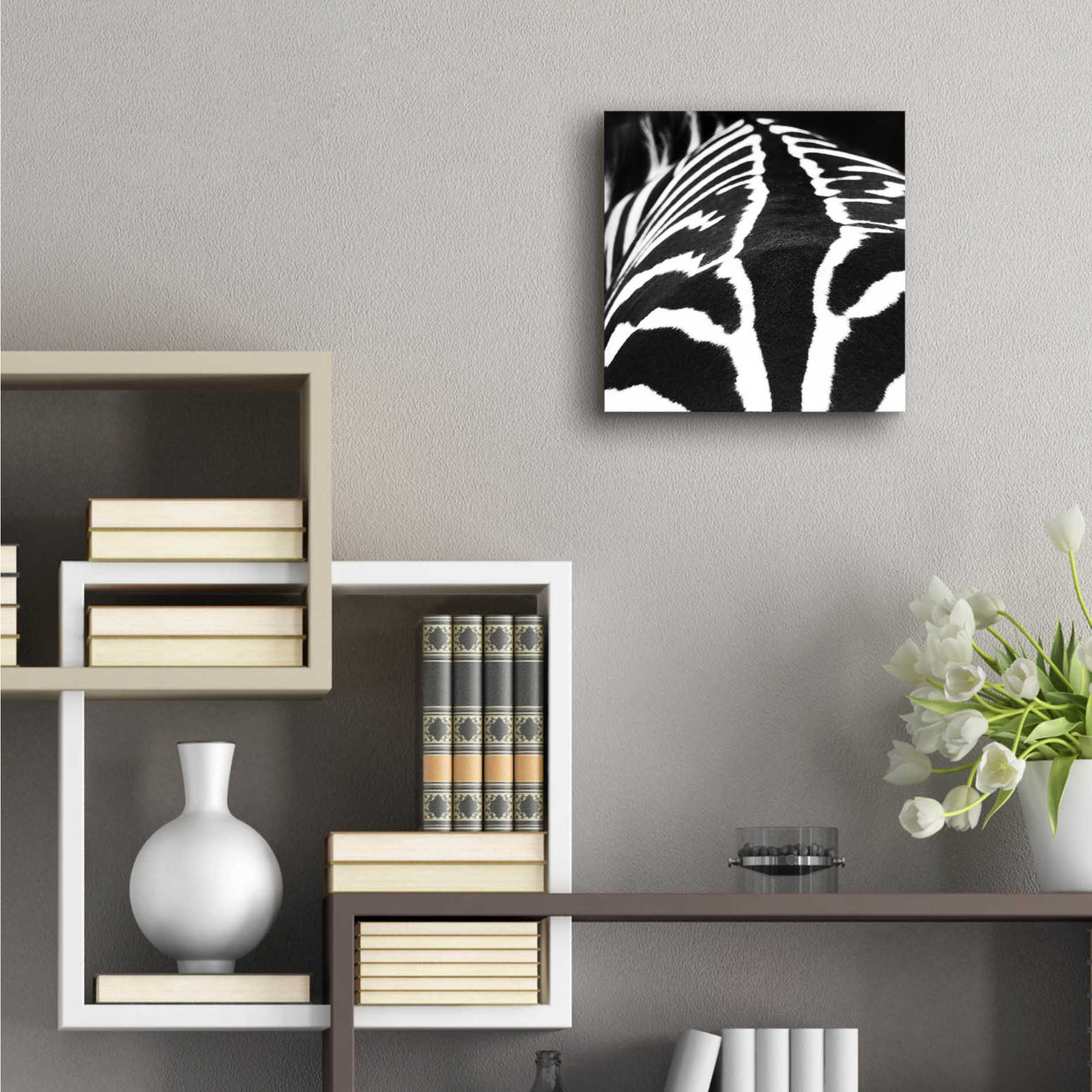 Epic Art 'Zebra V' by Debra Van Swearingen, Acrylic Glass Wall Art,12x12