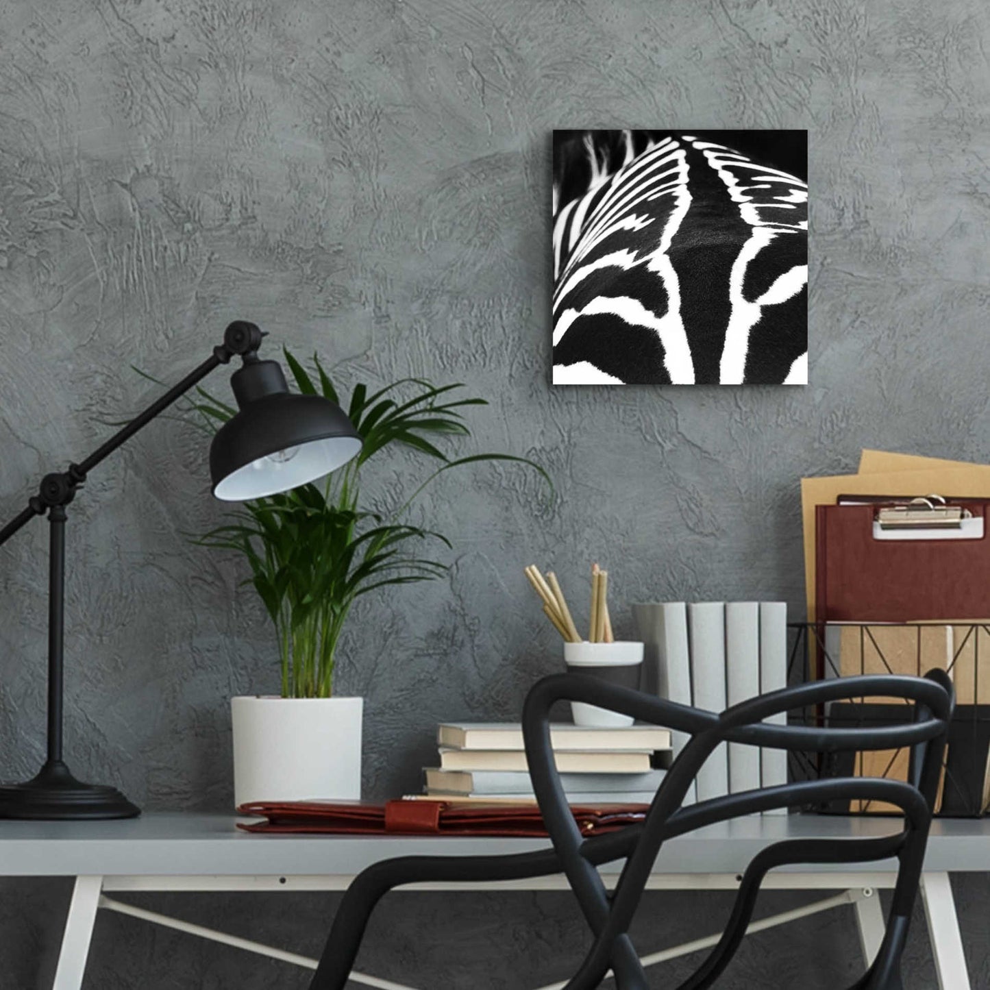 Epic Art 'Zebra V' by Debra Van Swearingen, Acrylic Glass Wall Art,12x12