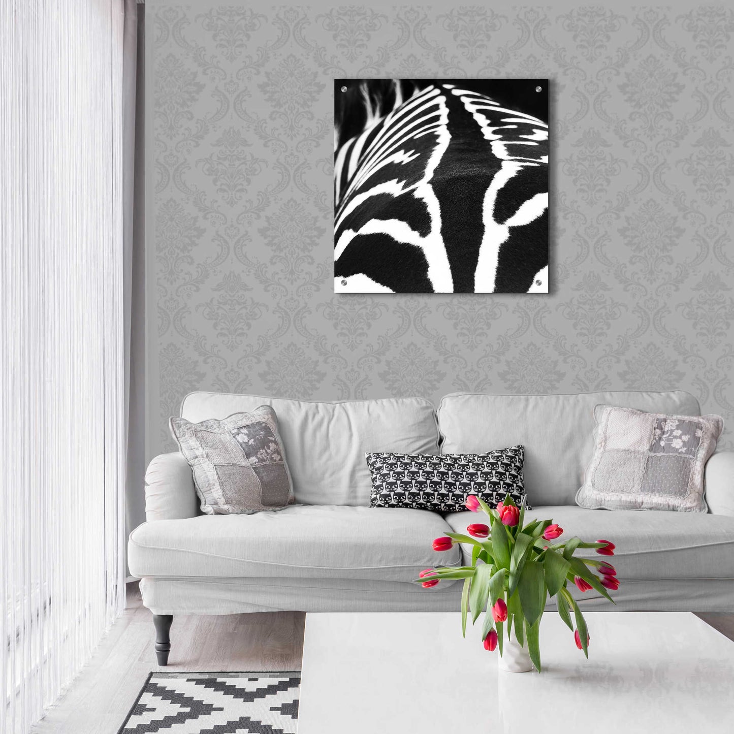 Epic Art 'Zebra V' by Debra Van Swearingen, Acrylic Glass Wall Art,24x24