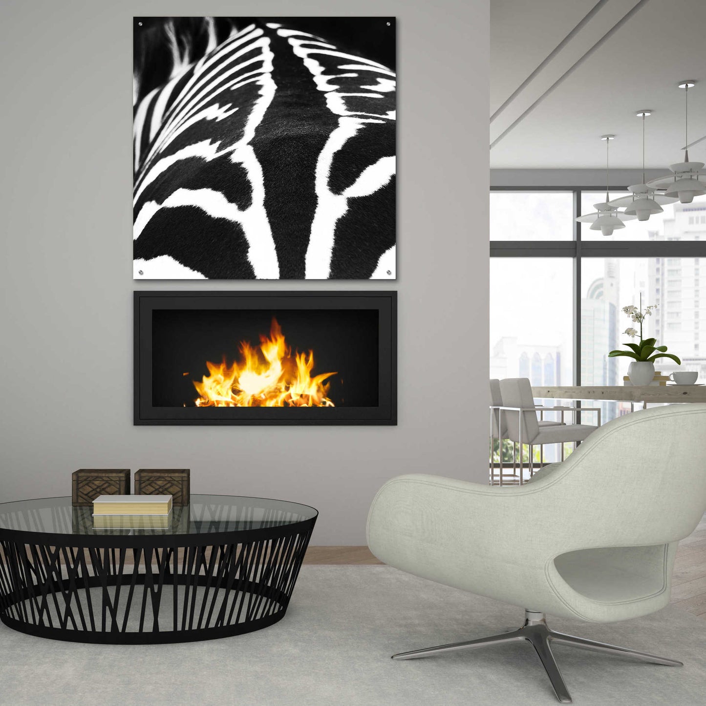 Epic Art 'Zebra V' by Debra Van Swearingen, Acrylic Glass Wall Art,36x36