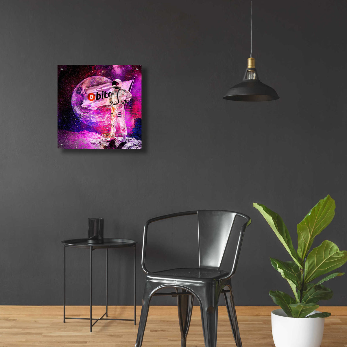 Epic Art 'Bitcoin to the Moon, ' Acrylic Glass Wall Art,24x24
