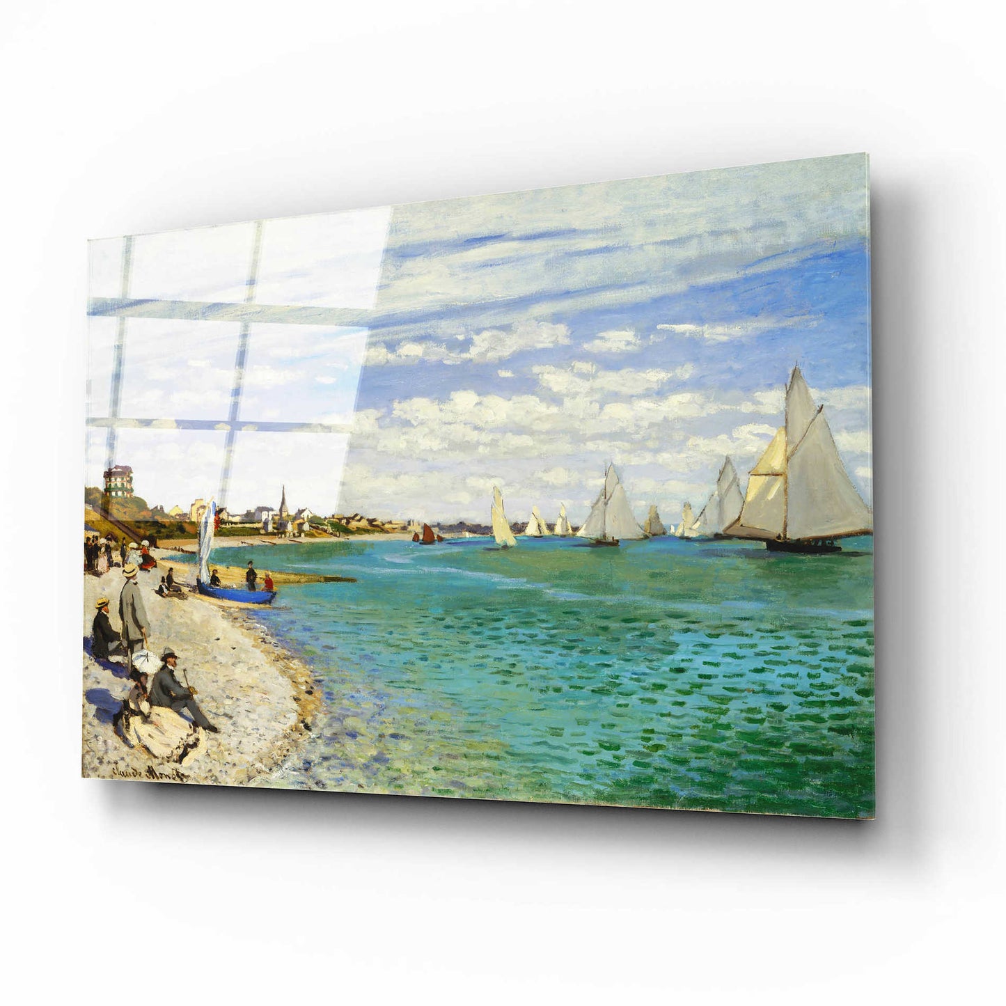 Epic Art 'Regatta at Sainte-Adresse' by Claude Monet, Acrylic Glass Wall Art,16x12