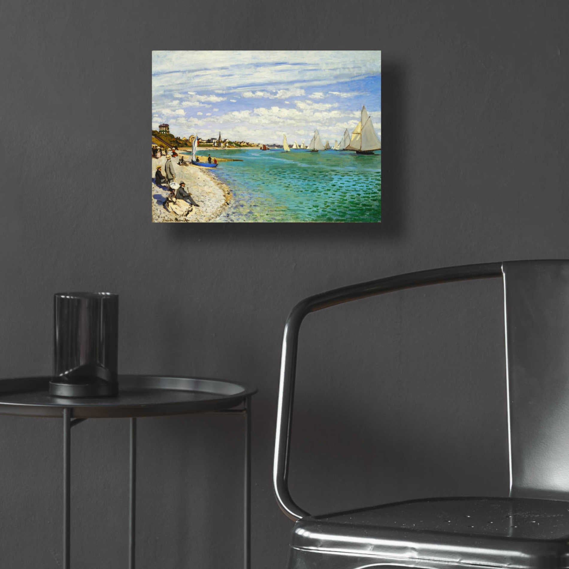 Epic Art 'Regatta at Sainte-Adresse' by Claude Monet, Acrylic Glass Wall Art,16x12