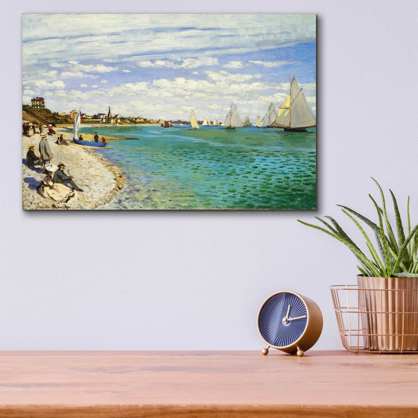 Epic Art 'Regatta at Sainte-Adresse' by Claude Monet, Acrylic Glass Wall Art,16x12