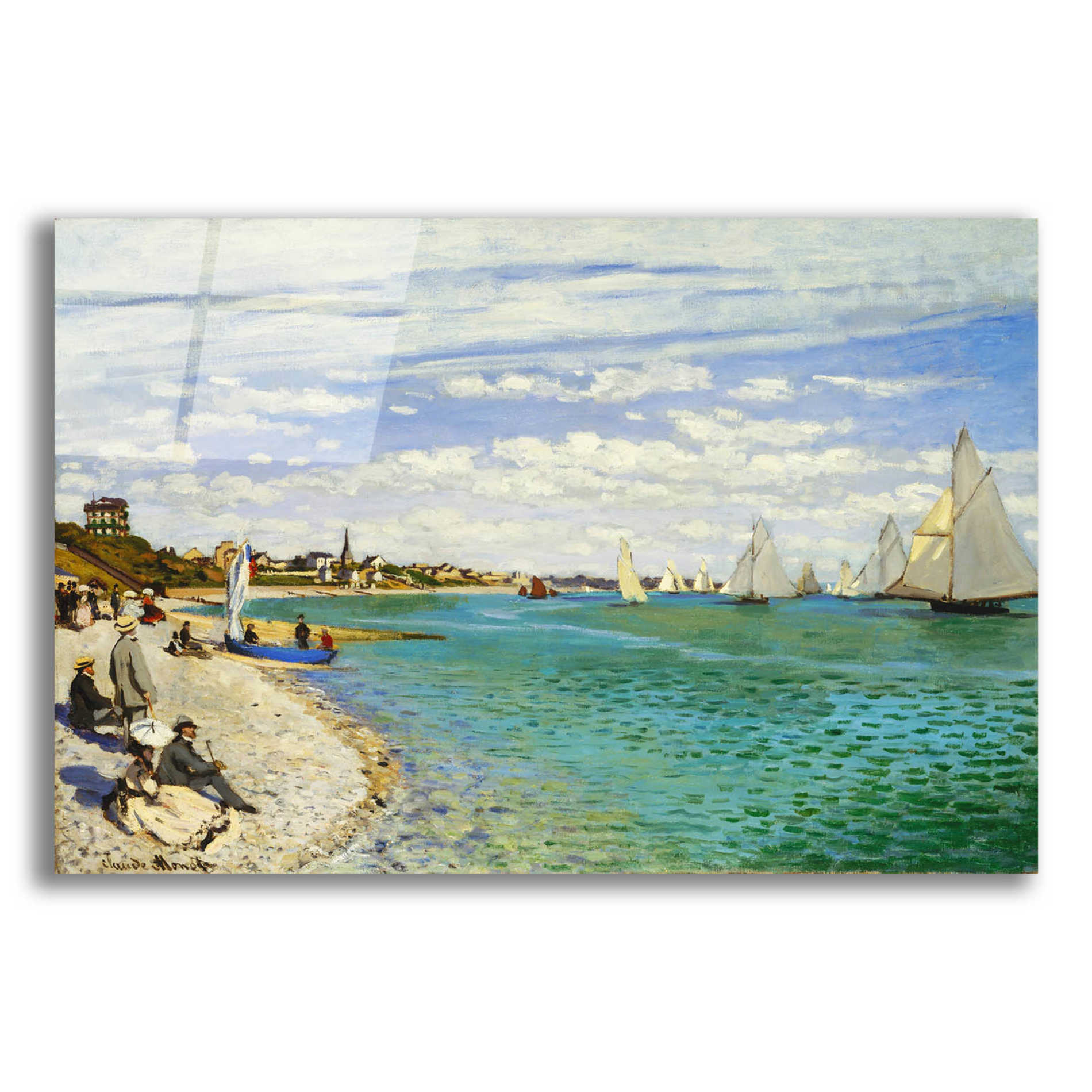 Epic Art 'Regatta at Sainte-Adresse' by Claude Monet, Acrylic Glass Wall Art,16x12