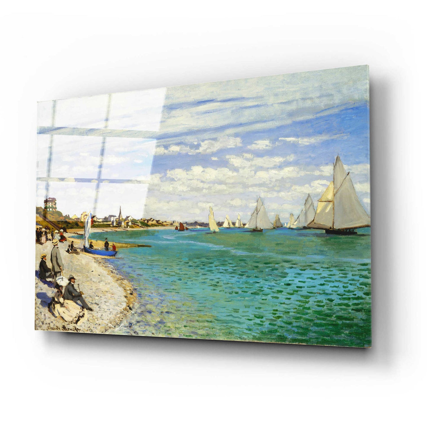 Epic Art 'Regatta at Sainte-Adresse' by Claude Monet, Acrylic Glass Wall Art,24x16