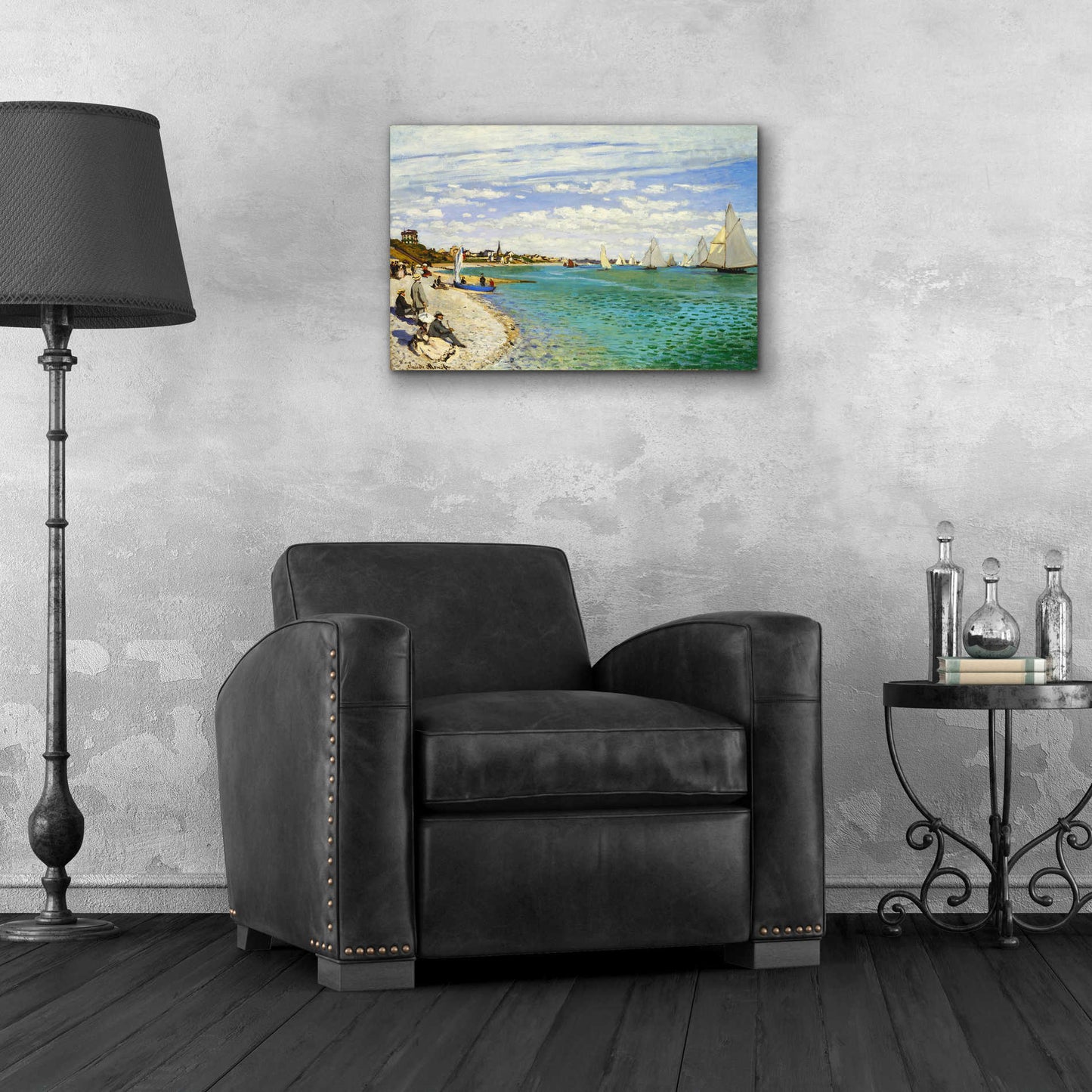 Epic Art 'Regatta at Sainte-Adresse' by Claude Monet, Acrylic Glass Wall Art,24x16