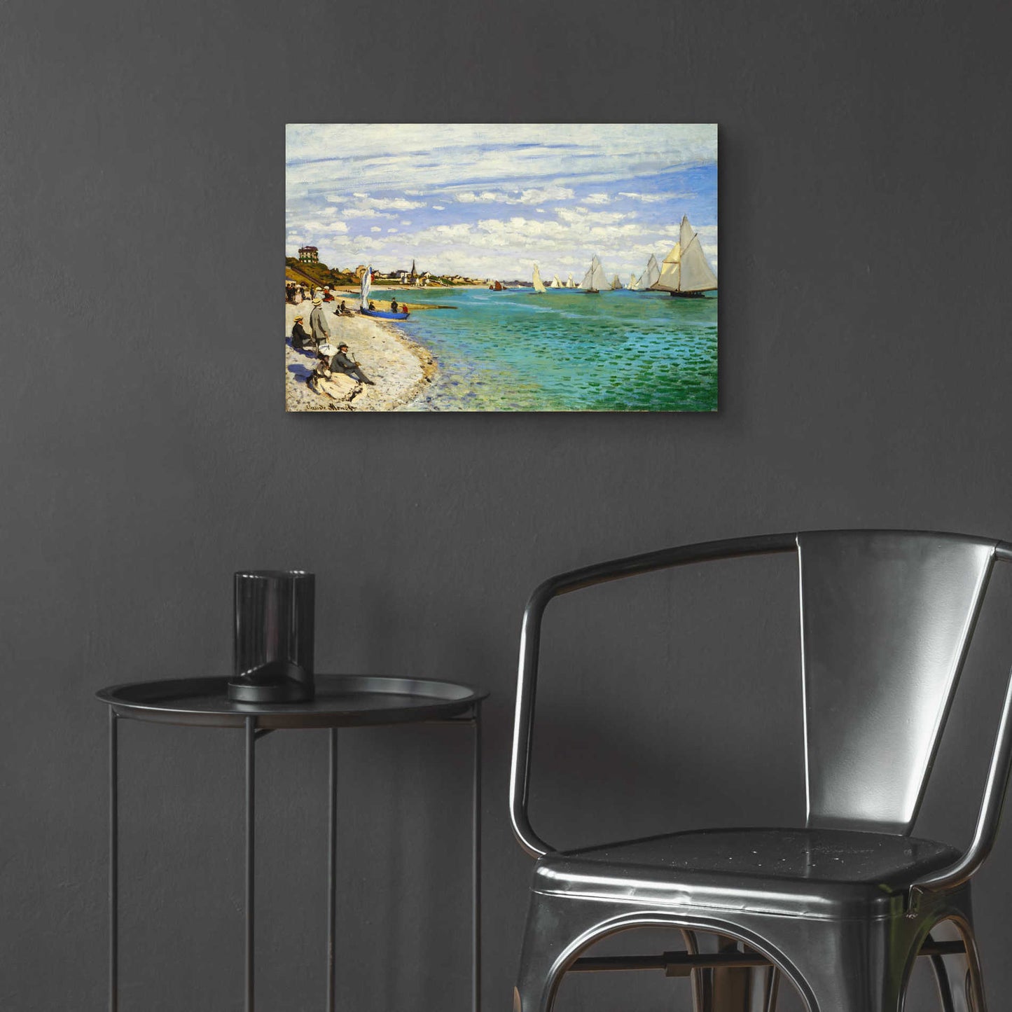 Epic Art 'Regatta at Sainte-Adresse' by Claude Monet, Acrylic Glass Wall Art,24x16