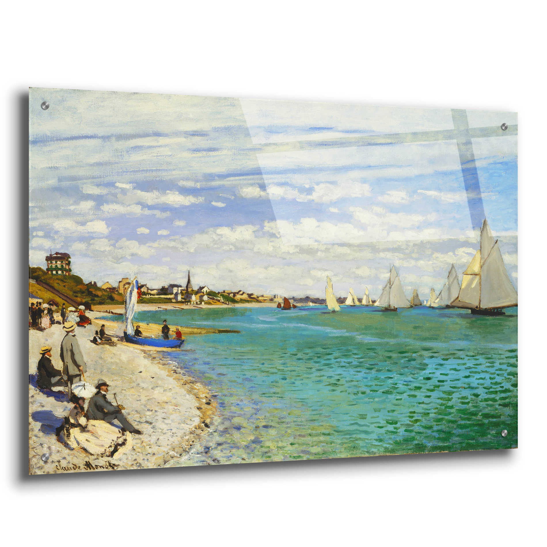 Epic Art 'Regatta at Sainte-Adresse' by Claude Monet, Acrylic Glass Wall Art,36x24