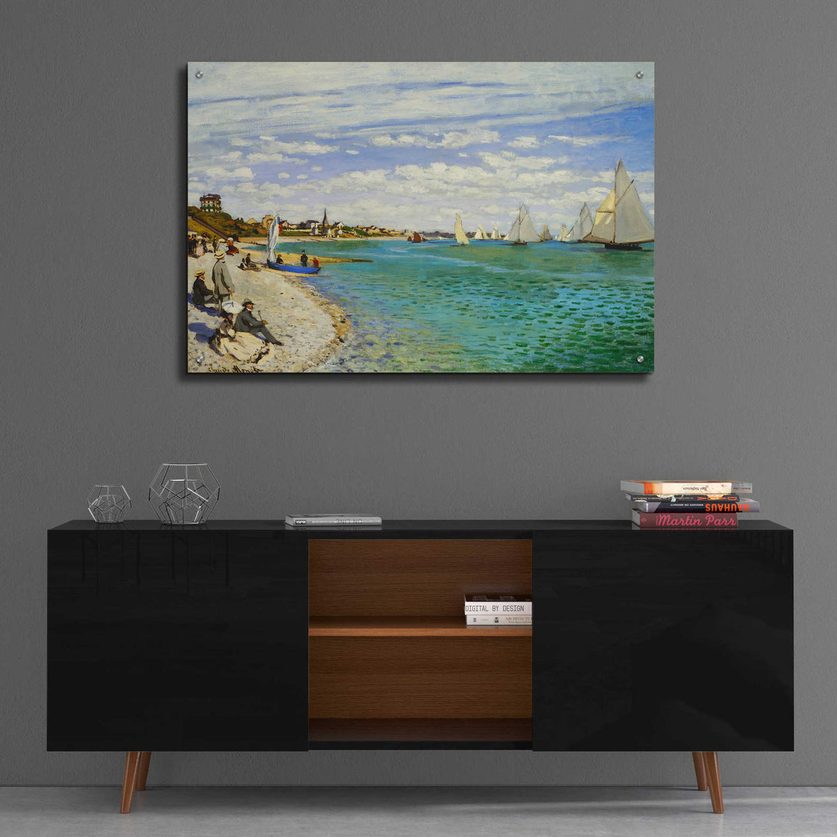 Epic Art 'Regatta at Sainte-Adresse' by Claude Monet, Acrylic Glass Wall Art,36x24
