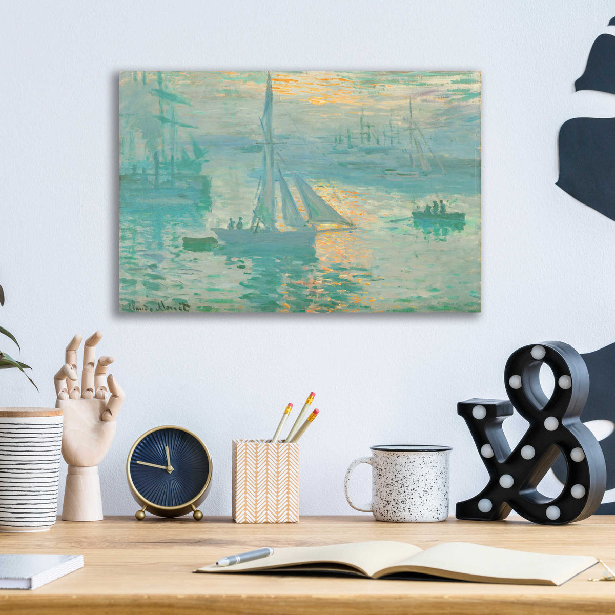 Epic Art 'Sunrise' by Claude Monet, Acrylic Glass Wall Art,16x12