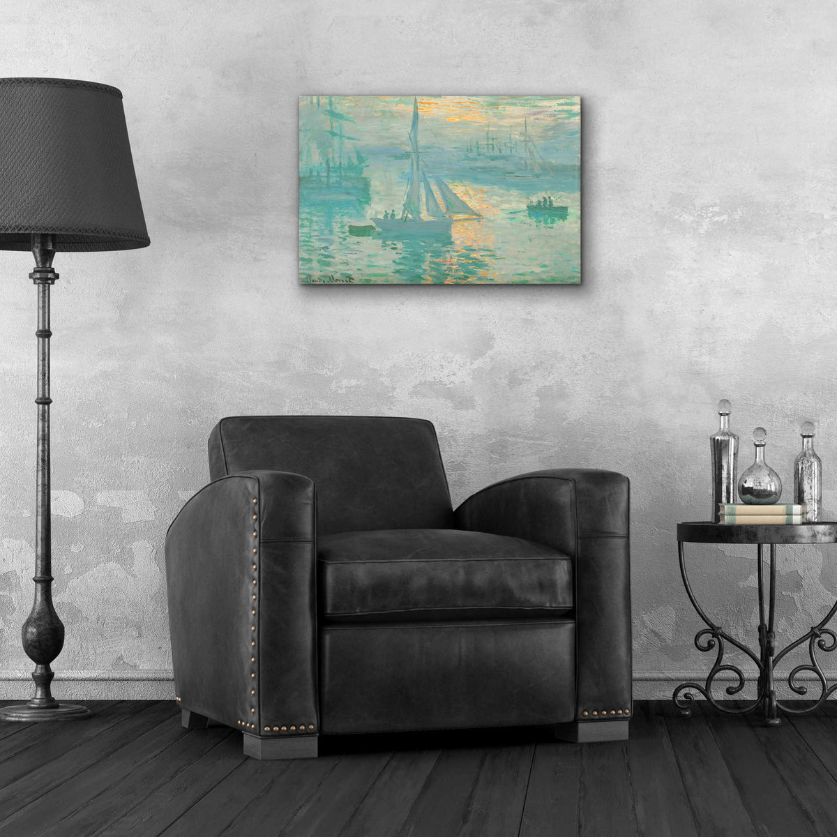 Epic Art 'Sunrise' by Claude Monet, Acrylic Glass Wall Art,24x16